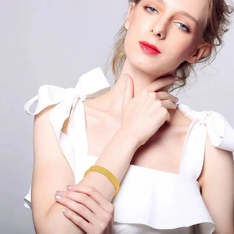 24K Pure Gold Bracelet - 999 Solid Real Gold Bangle for Women, Elegant & Romantic Classic Jewelry Gift for Anniversary, Valentine's Day, Birthday (2023 New Arrival) - Perfect for Special Occasions, Parties & Daily Wear