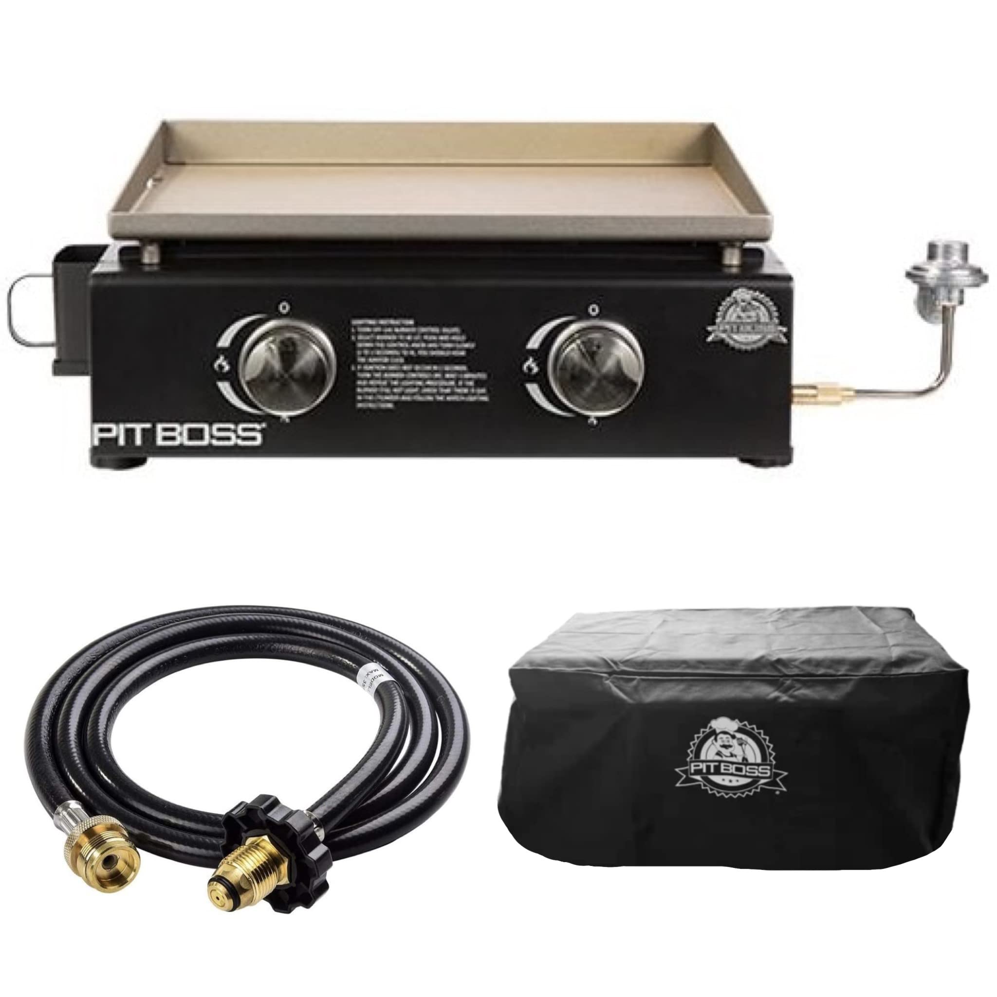 Pit Boss 10943 Black Griddle with Cover & Adapter Kit - Perfect for Outdoor Grilling, BBQ Parties, and Backyard Cooking