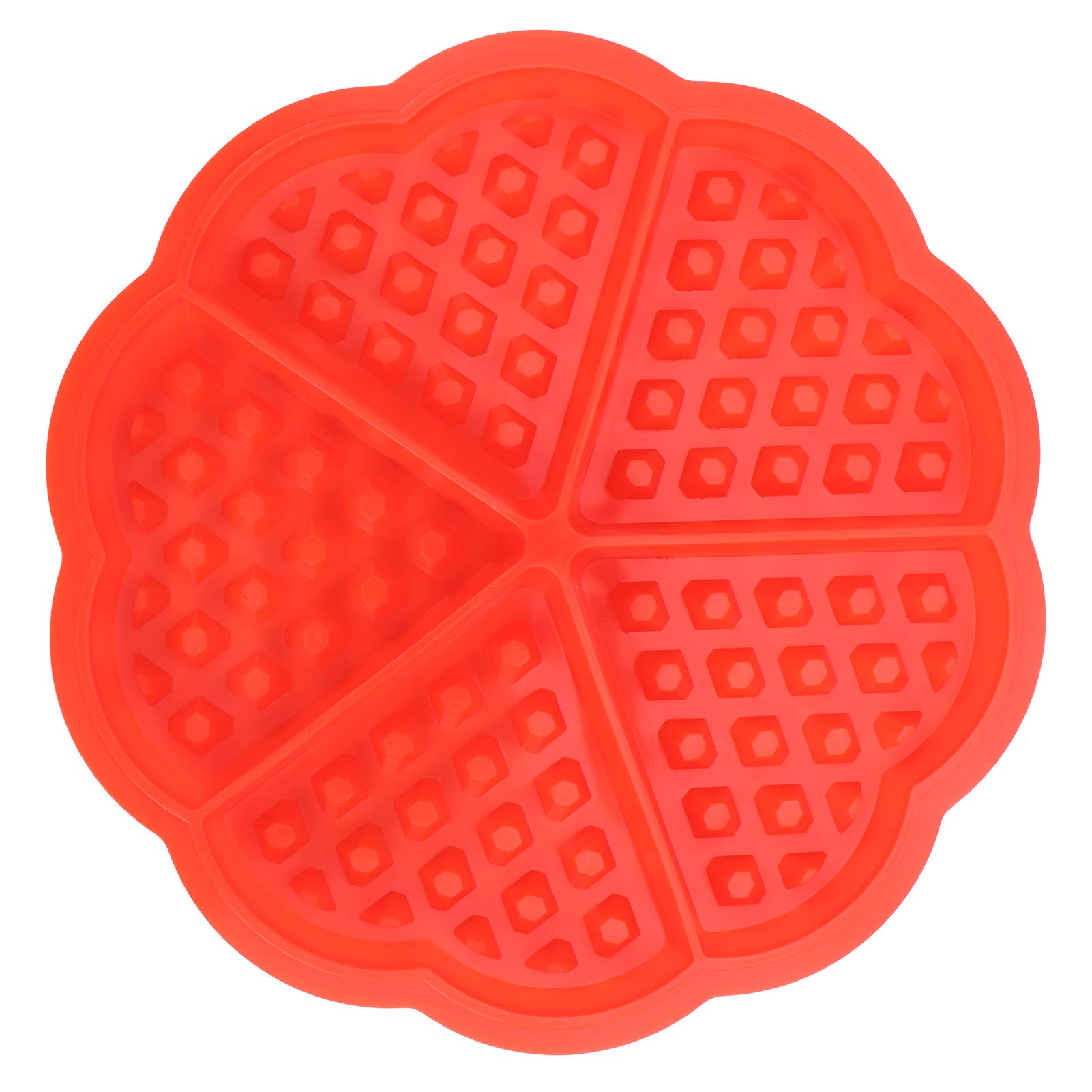 Heat-Resistant Silicone Waffle Mold - Reusable Baking Muffin Cake Mould for Kitchen, 5-Piece Heart Shape Set (51068) - Perfect for Valentine's Day Desserts, Breakfast Pastries & DIY Homemade Treats