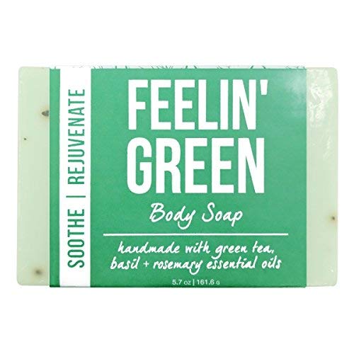 Mojo Spa Feelin Green Small Gift Set - 2 Handmade Natural Bath & Body Products with Face Scrub & Body Soap | Organic Skincare Set for Women, Relaxing Spa Day at Home, Birthday Gift Idea
