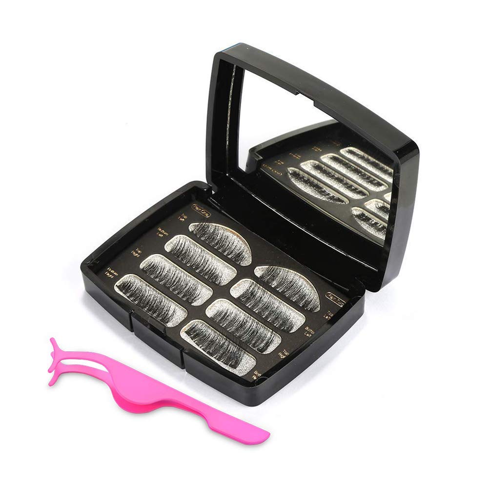 Glamza Magnetic Eyelashes Kit - Reusable False Eyelashes with Easy Applicator Tool for Natural Look | Perfect for Weddings, Parties & Daily Makeup