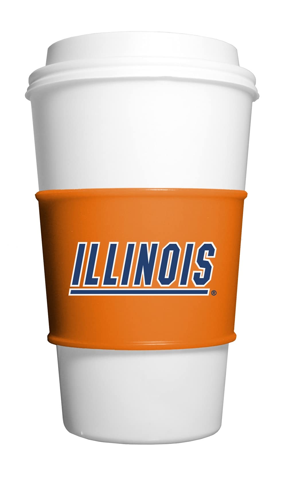 NCAA Illinois Fighting Illini Silicone Cup Sleeve - Team Logo Insulated Beer Koozie - Dishwasher Safe for Game Day, Tailgating & Sports Events