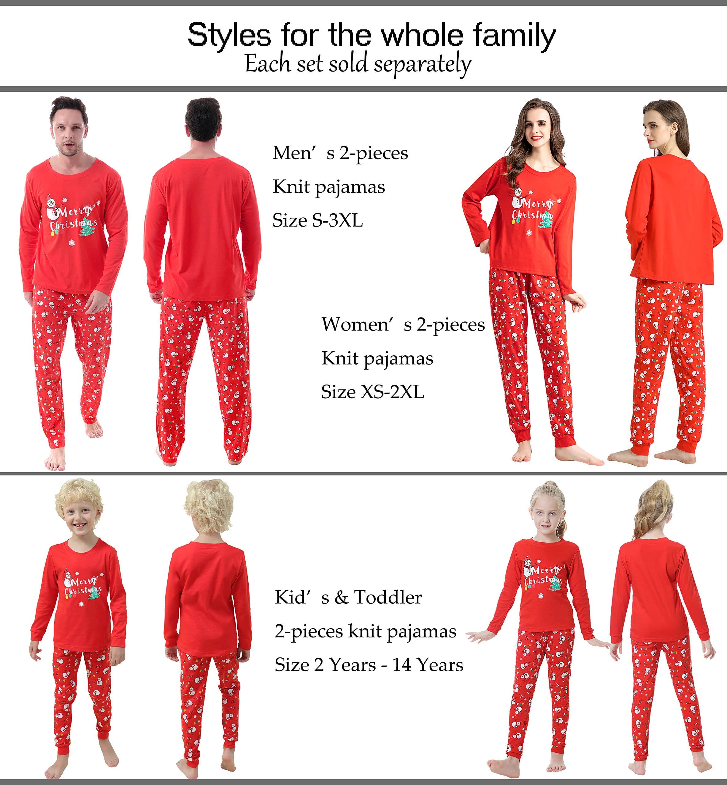 Family Matching Pajama Sets - Polar Bear Christmas Sleepwear for Family Photos