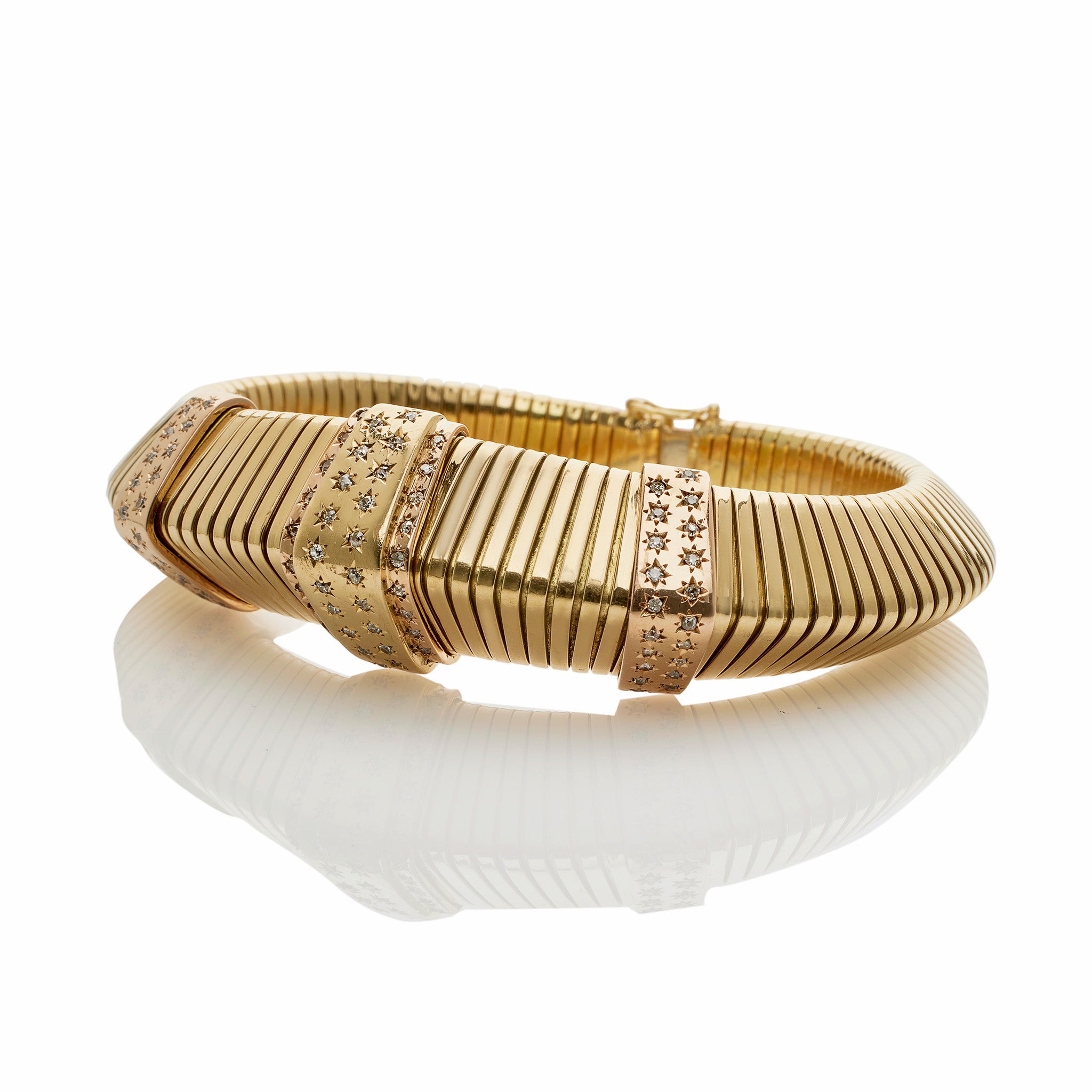 Vintage French Retro Triangular Tubogas Bracelet for Women - Elegant Gold Plated Cuff Bangle - Perfect for Parties, Weddings & Special Occasions