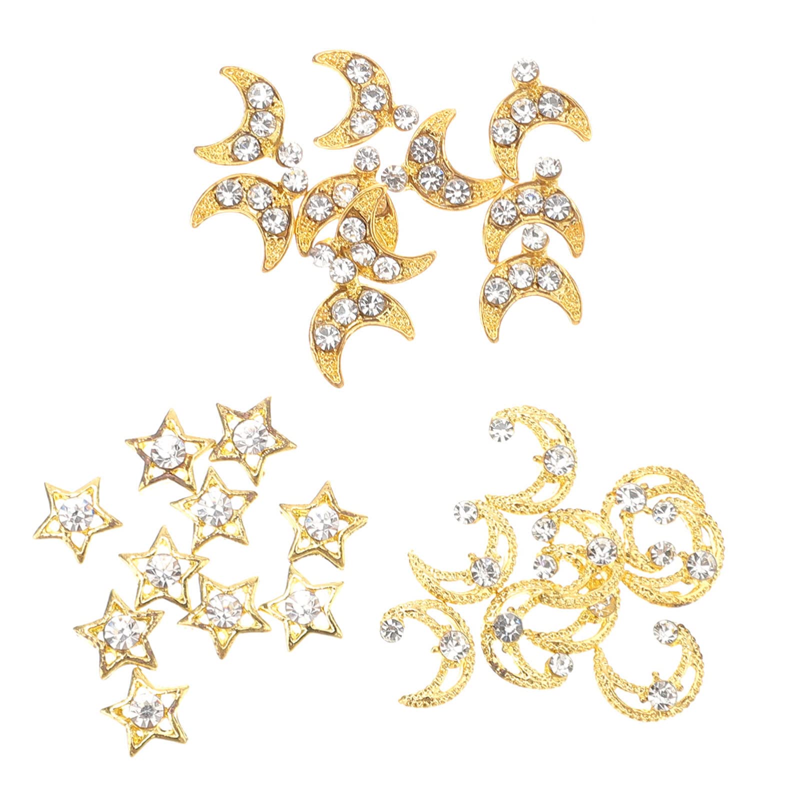 LALAFINA 150 Pcs Metal Nail Art Decorations - Nail Drill Sequins, Moon Charms, Mermaid Tail & Rhinestone Accessories for Professional & DIY Nail Designs - Perfect for Manicures, Pedicures & Nail Art Competitions