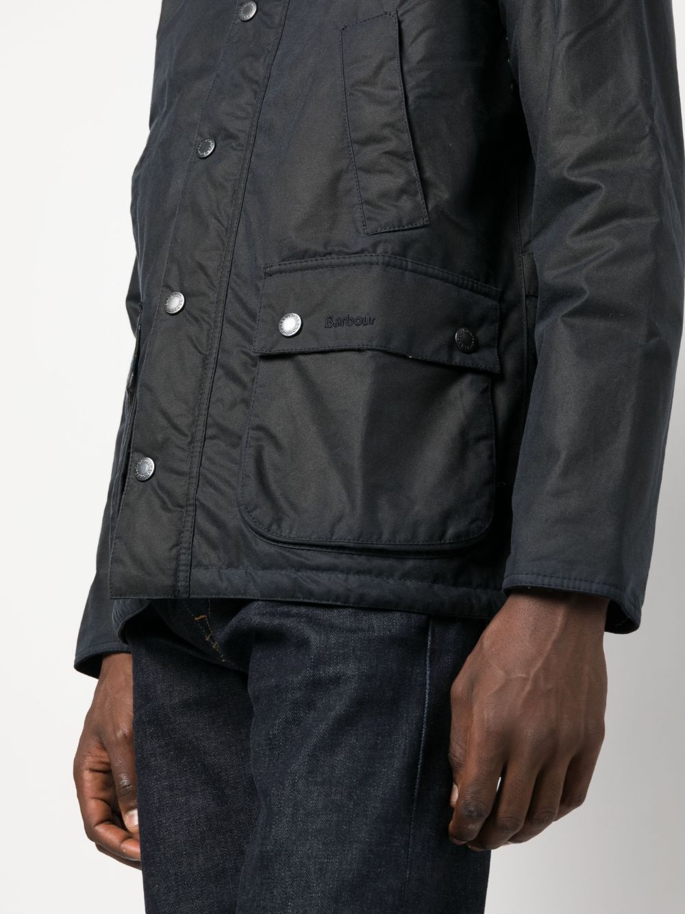 Barbour Men's Waxed Cotton Jacket - Classic Blue Waterproof Outdoor Coat for Hiking, Fishing & Countryside Adventures