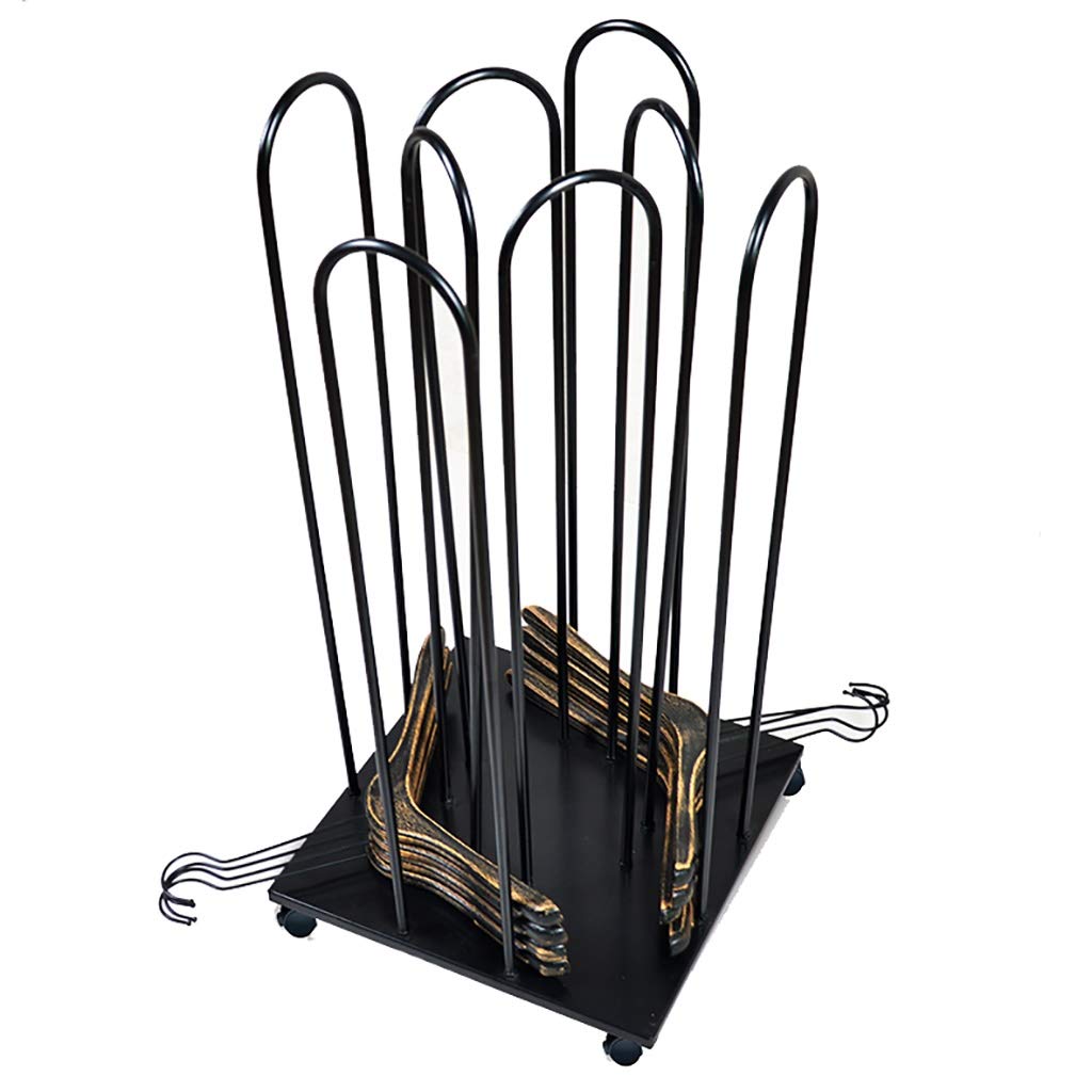 Space-Saving Movable Hanger Stacker with 4 Wheels - Heavy Duty Clothes Hanger Organizer Holds 150 Hangers - Iron Finished Garment Rack for Closet, Laundry Room & Retail Store Storage