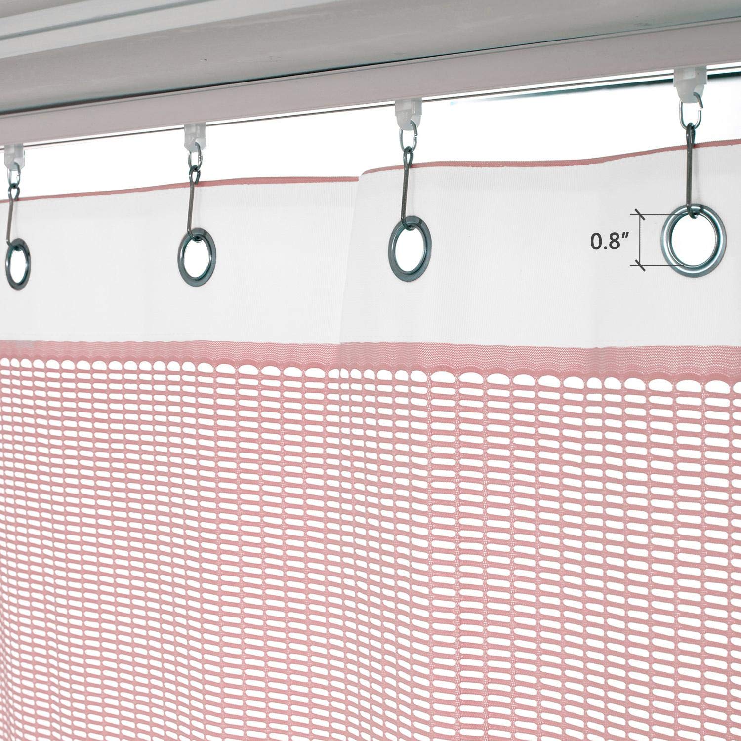 Macochico Medical Room Divider Curtain - Pink Hospital Privacy Screen with Nickel Grommets, 10ft Wide x 8ft Tall (1 Panel) - Ideal for Clinics, Spas, Labs & Healthcare Facilities