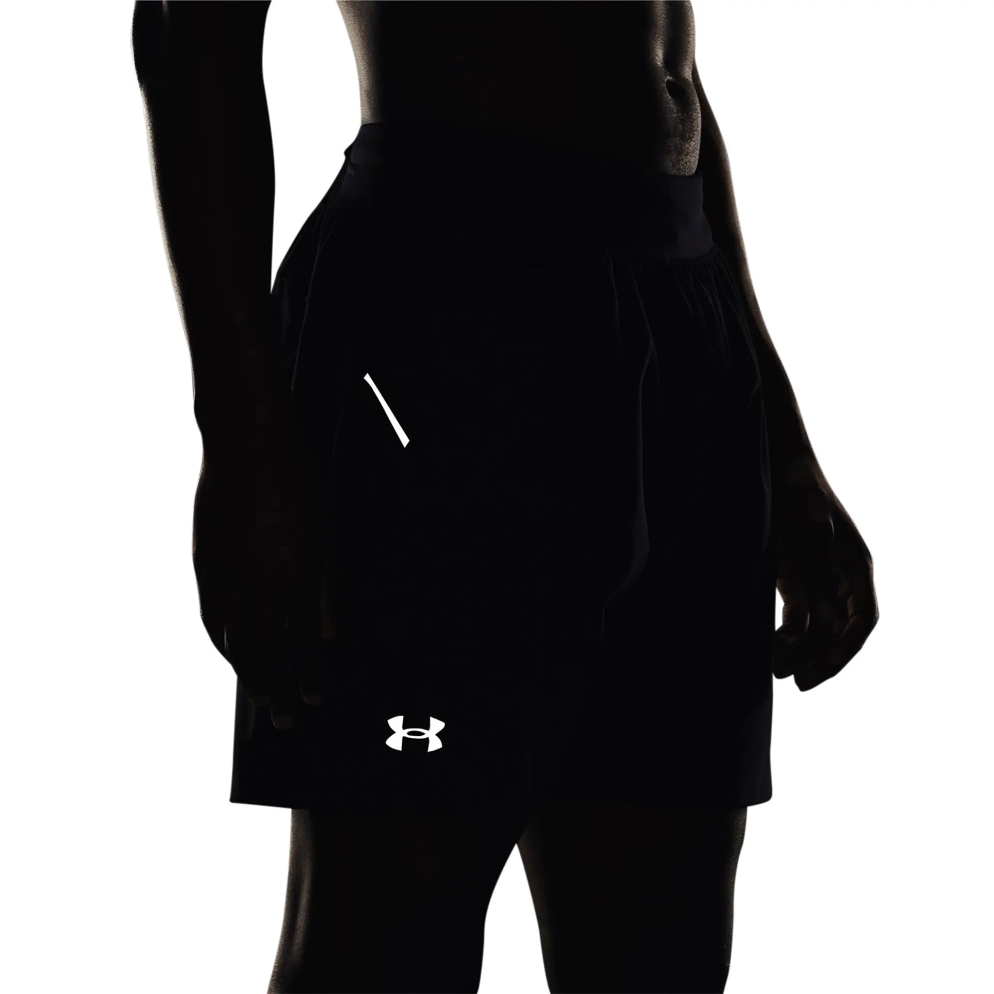Under Armour UA Launch 7 Inch Black Running Shorts for Men - Lightweight Workout & Gym Training Shorts with Moisture-Wicking Fabric