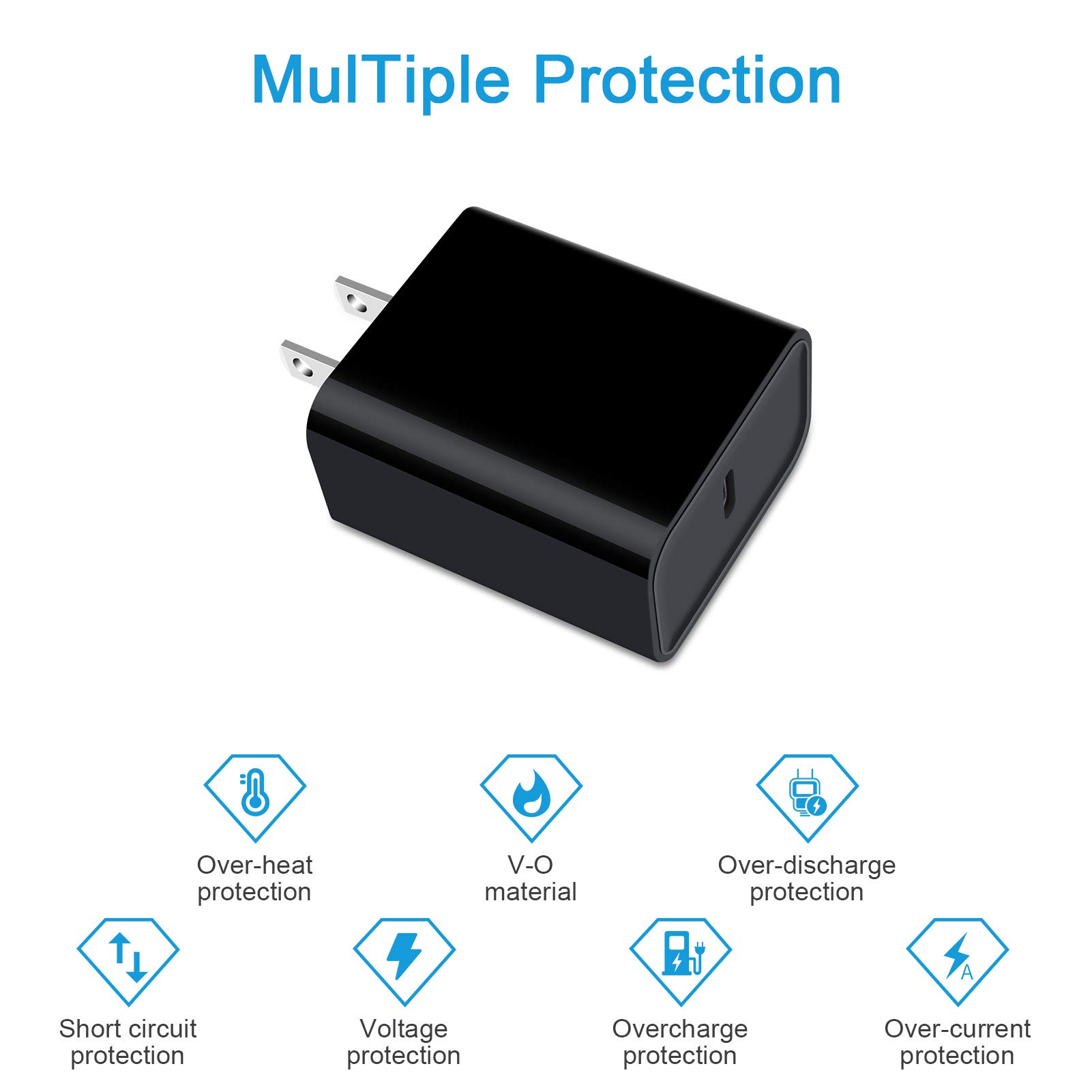 20W Fast USB C Wall Charger Adapter - PD Type C Charger for iPhone 14 13 12 Pro Max 11 XR XS, Samsung Galaxy S23 S22 S21, Pixel, OnePlus - Compact Travel Charger for Home, Office & Car Use