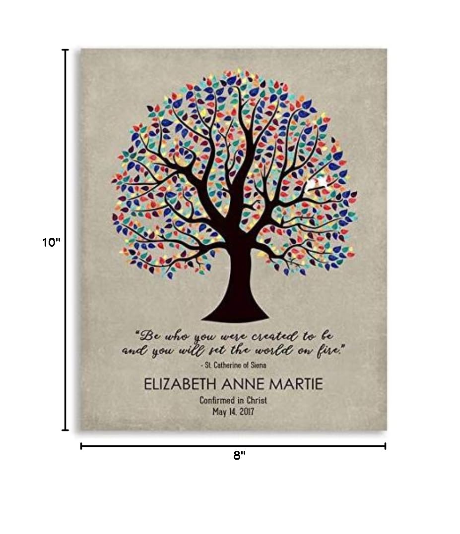 Personalized 8x10 Metal Art Print for Goddaughter - Baptism, Communion, Confirmation, Bar Mitzvah Gift - Saint Catherine Design with Deluxe Velvet Tabletop Stand & Gift Wrapping - Perfect for Religious Celebrations, Home Decor, and Special Occasions - LTC-M1458