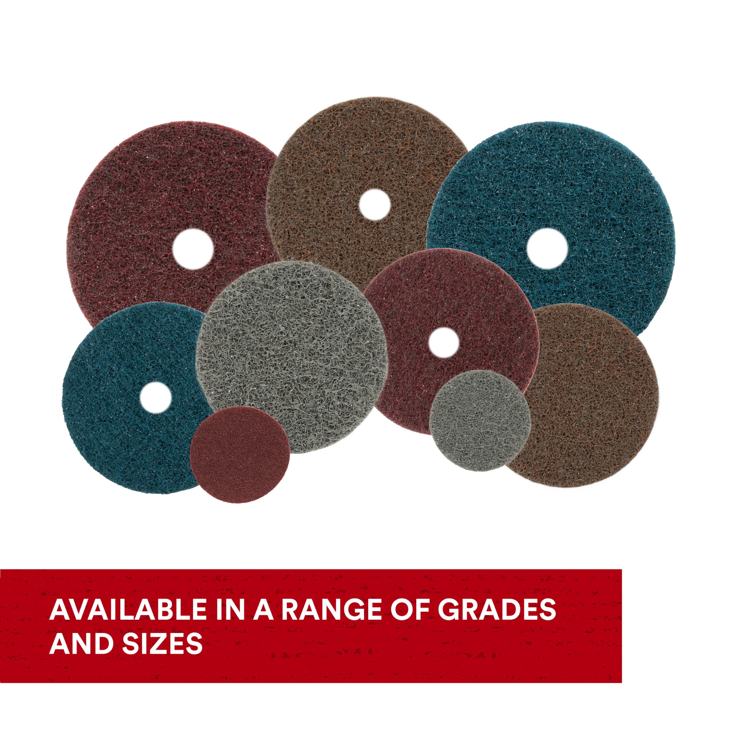 Scotch-Brite Surface Conditioning Discs - 5 Inch Medium Grit - Pack of 50 - Perfect for Metal Finishing, Wood Sanding & Auto Body Work