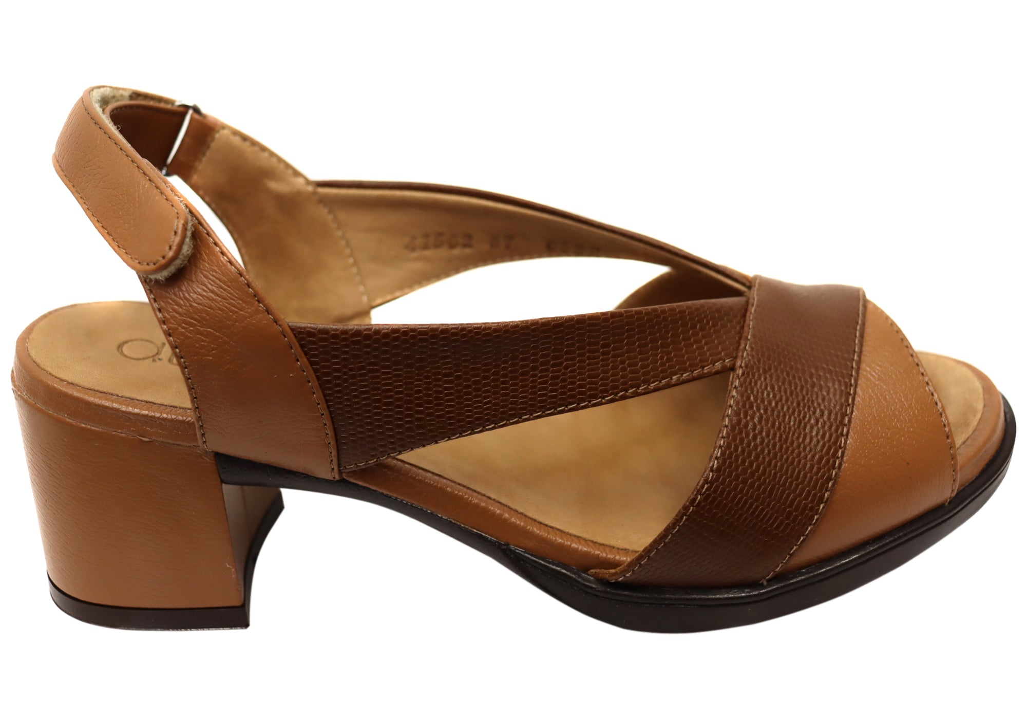 Opananken Raquel Women's Comfortable Leather Mid Heel Sandals - Stylish & Supportive for Work, Party & Summer Outings