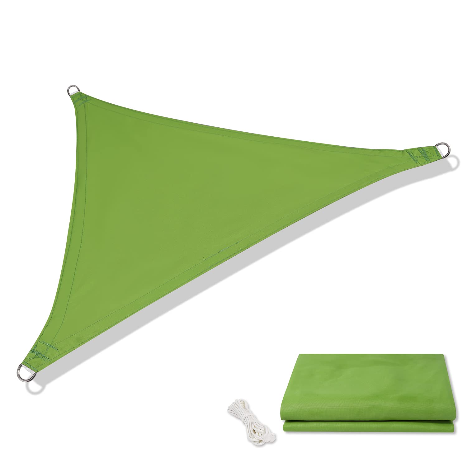 10'×13'×16' Triangle Shade Sail - UV Block, Waterproof Sun Canopy for Backyard, Patio, Garden & Pool - Grass Green Custom Shade Cover for Outdoor Relaxation & Sun Protection