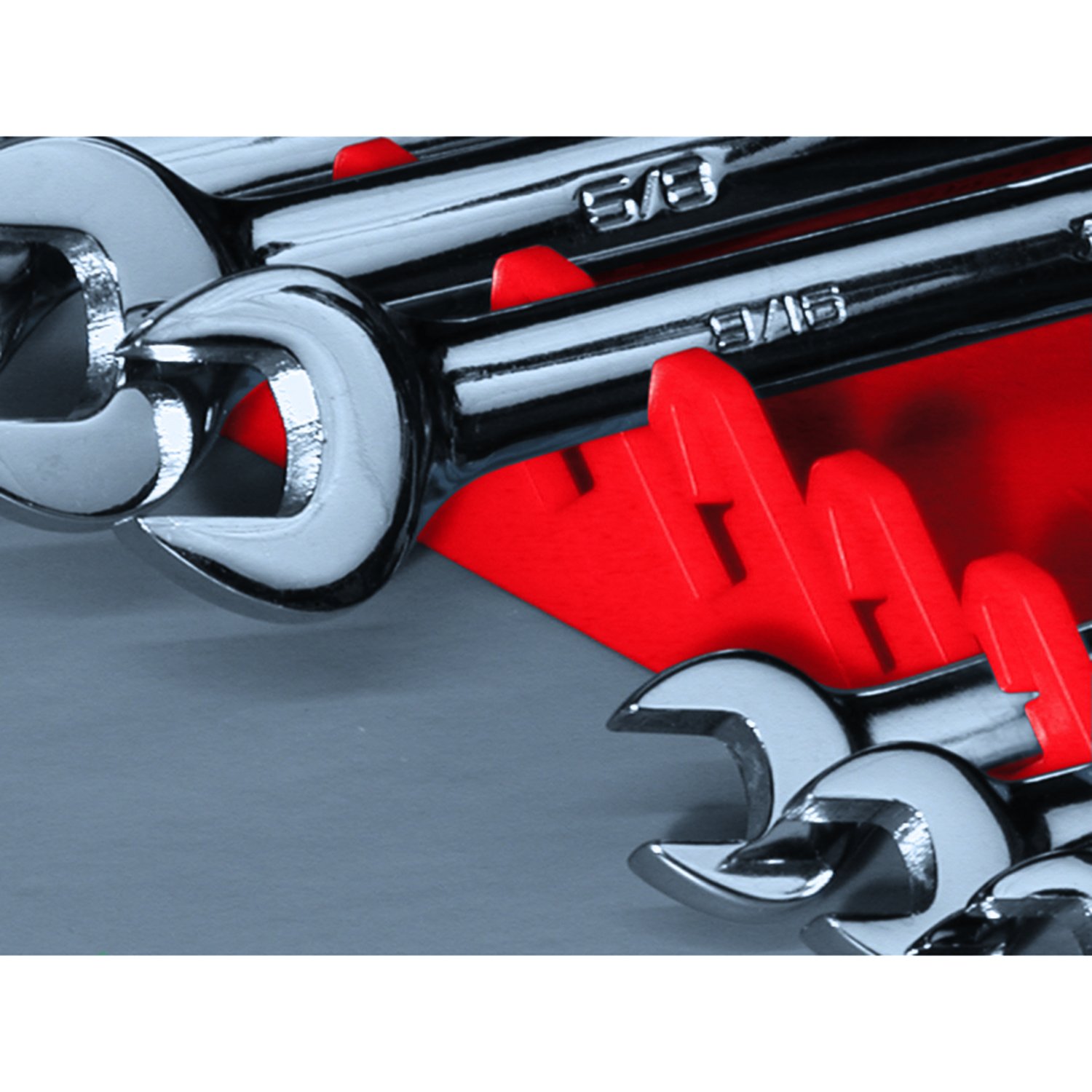 Ernst Manufacturing 5046 8-Tool Gripper Wrench Organizer - Heavy Duty Red Tool Holder for Mechanics & DIY - Perfect for Garage, Workshop & Toolbox Organization