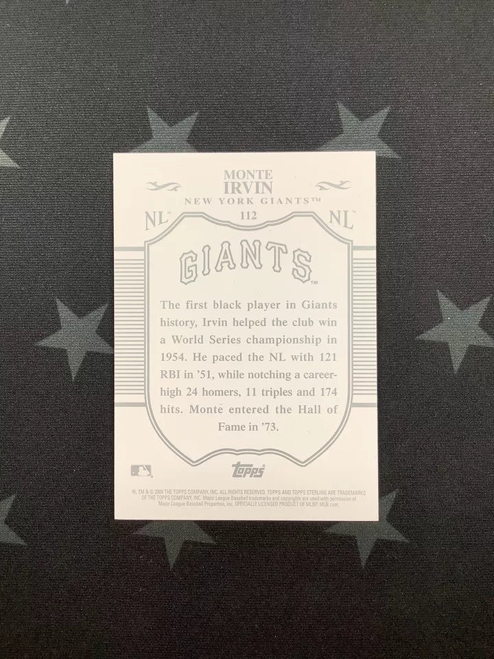 2009 Topps Sterling Monte Irvin #5/50 New York Giants Baseball Card - Perfect for Collectors, Sports Memorabilia & MLB Fans