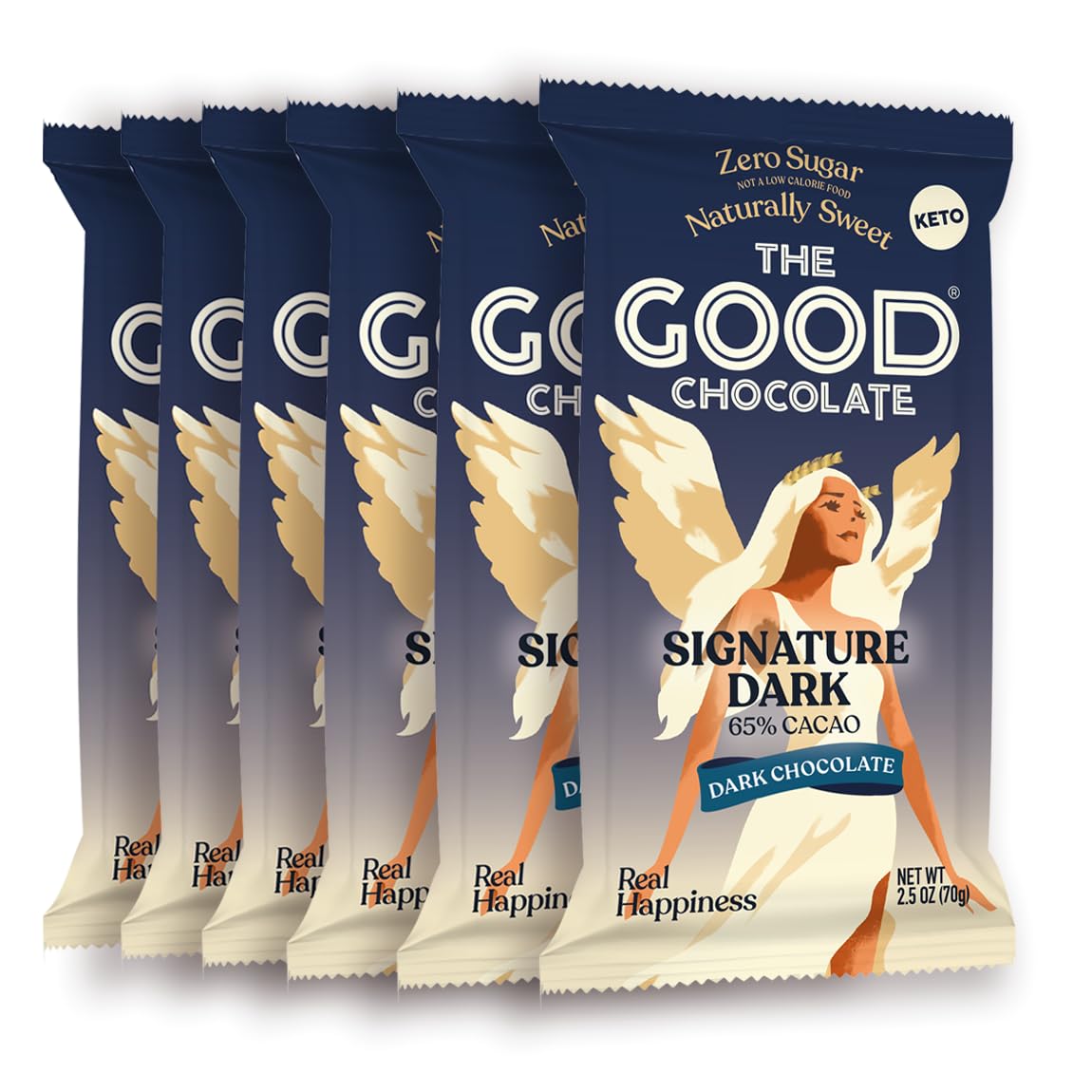 The Good Chocolate - Keto Dark Chocolate Bars, Zero Sugar, Low Carb Snack, Vegan Candy, 6-Pack | Perfect for Weight Loss, Diabetic-Friendly & Healthy Lifestyle
