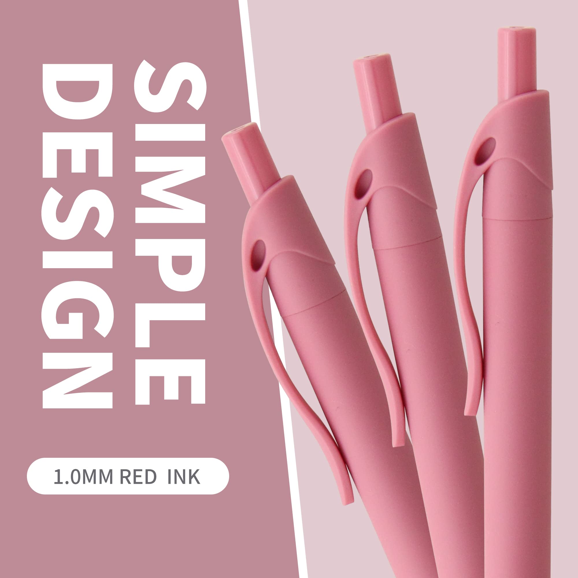 50 Pack No Bleed Red Click Pens - Bulk Retractable Ballpoint Pens with 1.0mm Medium Point & Smooth Ink Flow - Ideal for Office, School, Note Taking & Gift Giving