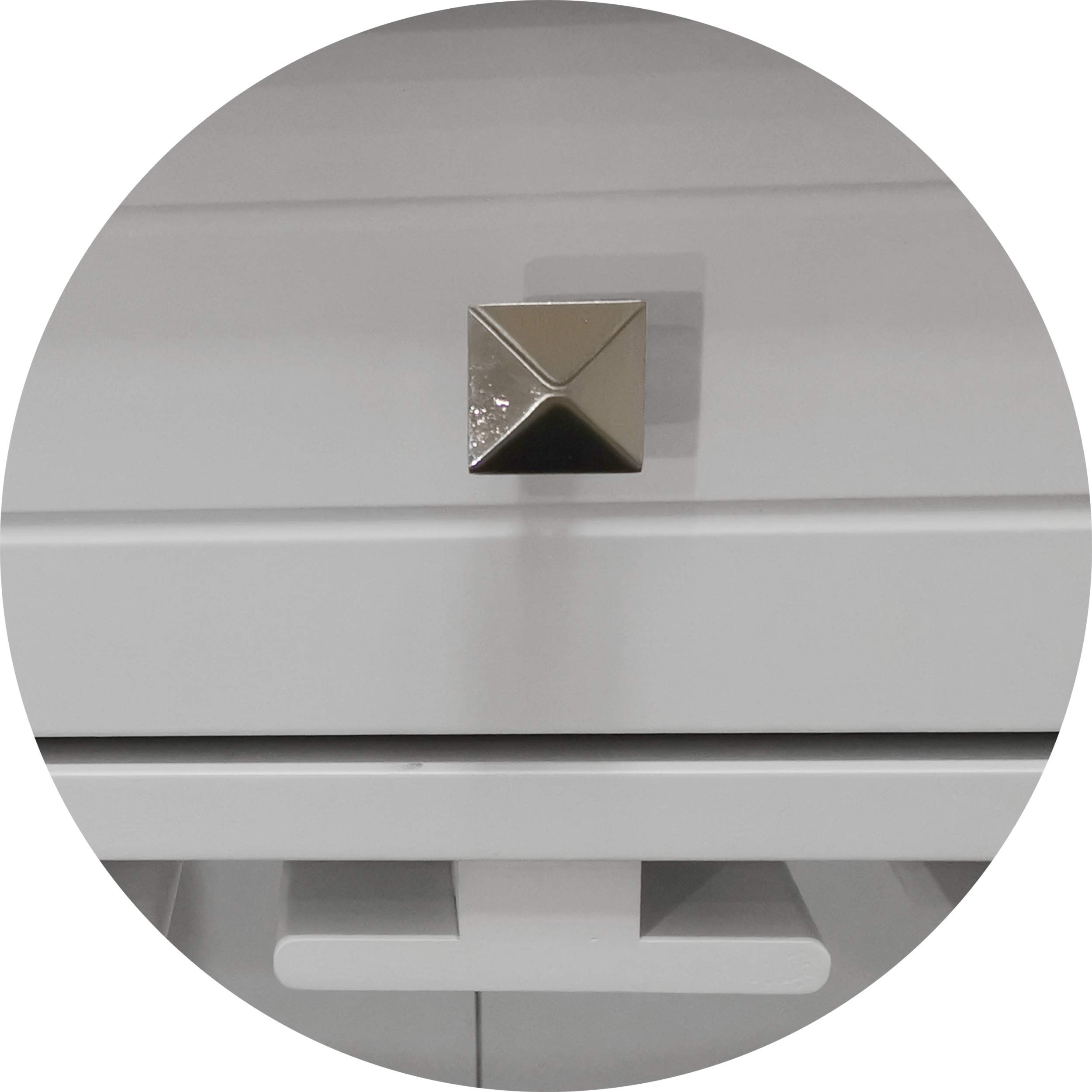 Hiland White Bar Cabinet with Wine Storage, Glass Holders & Drawer - Perfect for Home Bar, Dining Room or Kitchen Organization