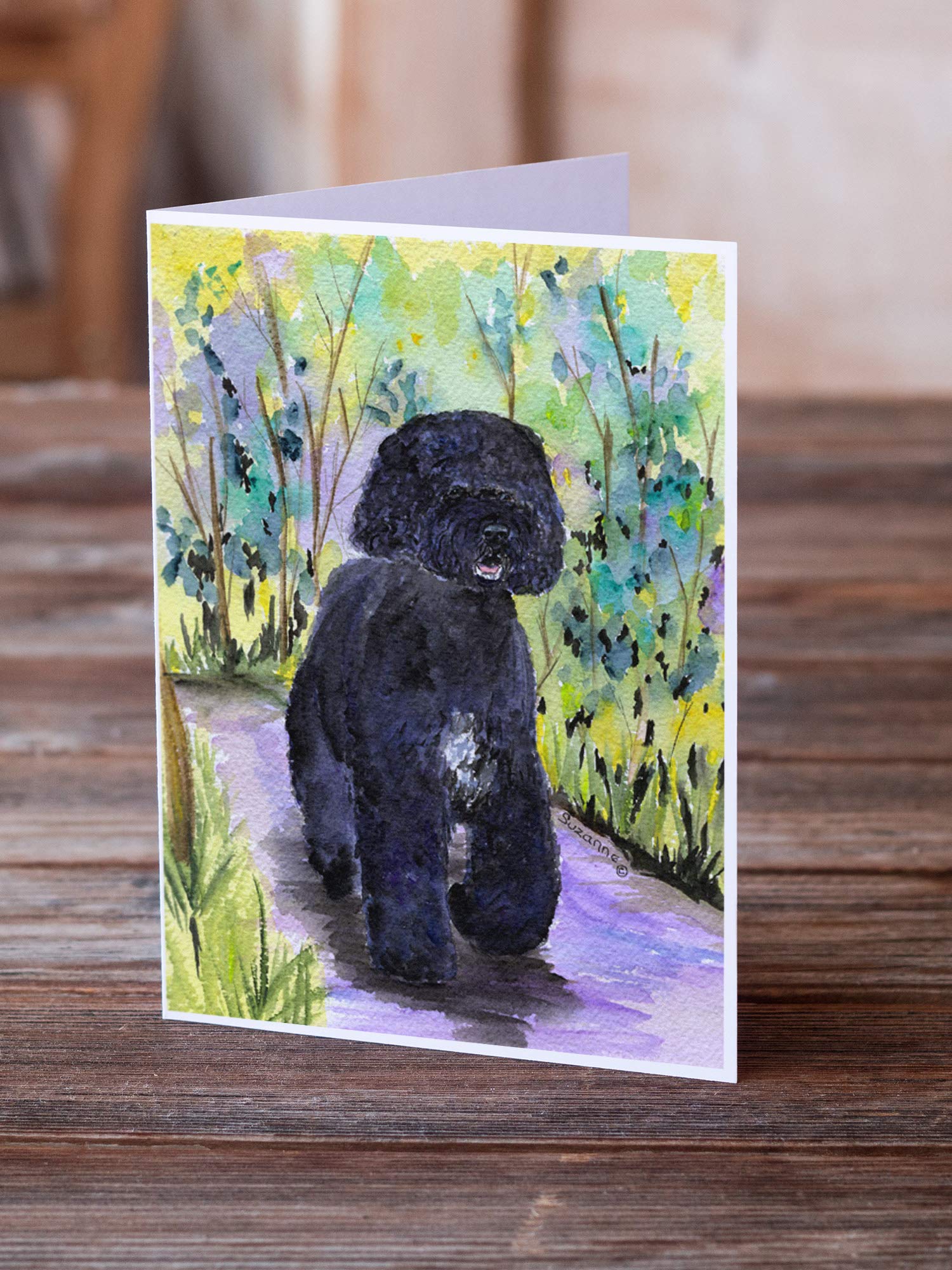 Portuguese Water Dog Greeting Cards - Pack of 8 Blank A7 Note Cards (5x7) with Envelopes | Whimsical Animal Stationery for Birthdays, Thank You Notes & Special Occasions
