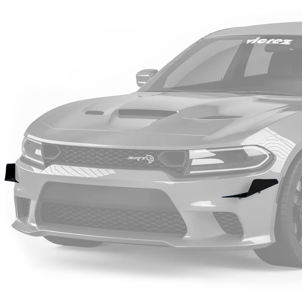 Vicrez L2R Front Bumper Canards vz102231 for Dodge Charger SRT 2015-2022 | High-Performance Aero Upgrade | Perfect for Racing & Street Customization