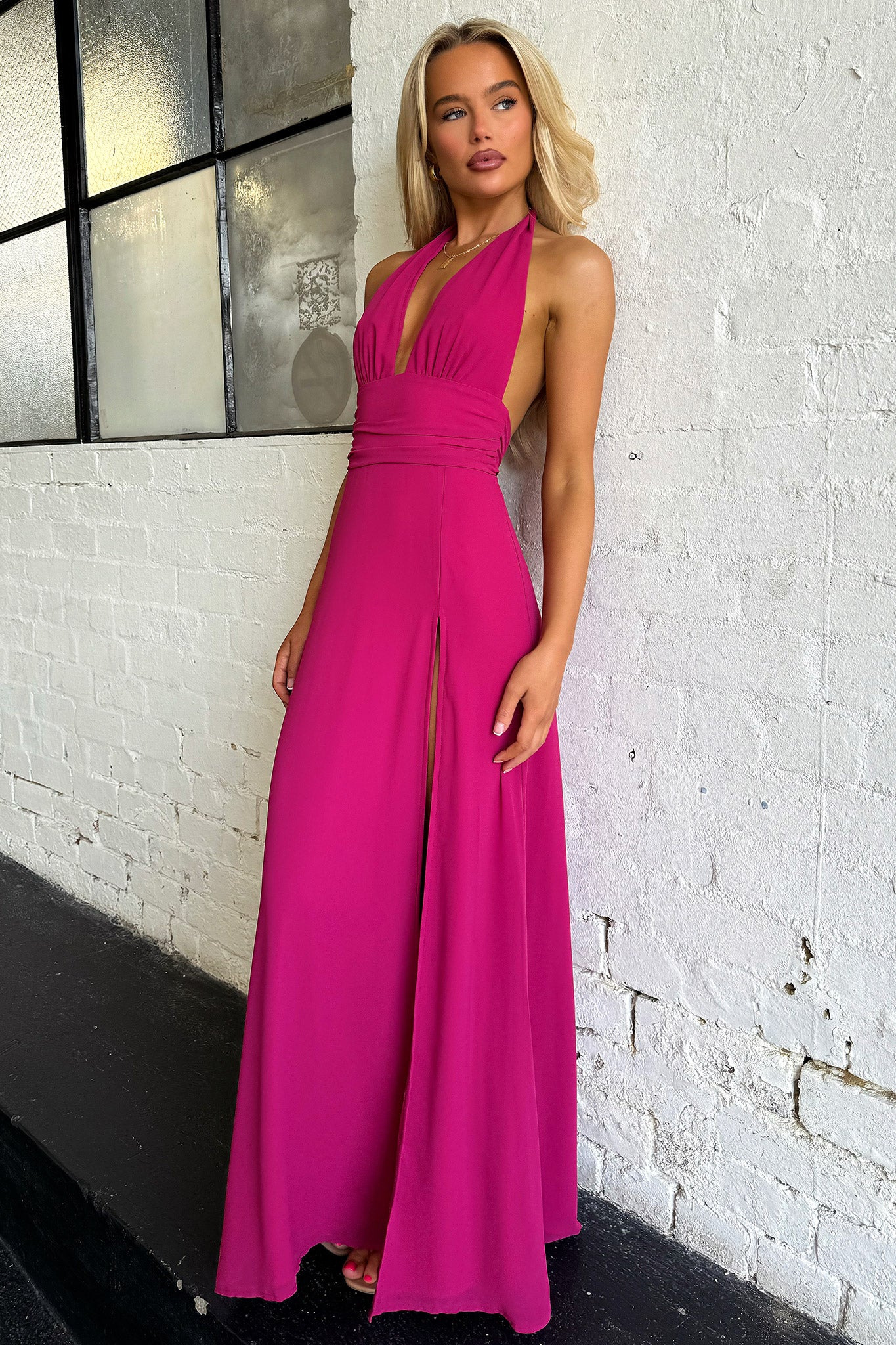 Elenor Women's Maxi Dress in Wine Red - Flowy Long Sleeve Boho Chic Dress for Casual Wear, Date Night & Special Occasions