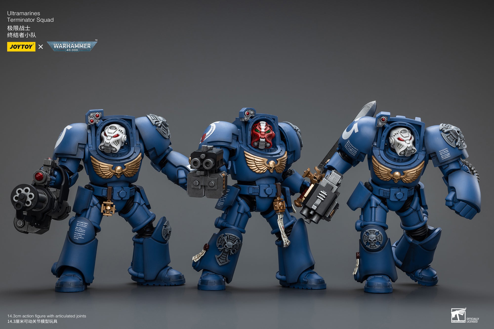 JOYTOY 1/18 Scale Warhammer 40K Ultramarines Terminator Squad Action Figures - Collectible Miniatures for Tabletop Gaming & Display