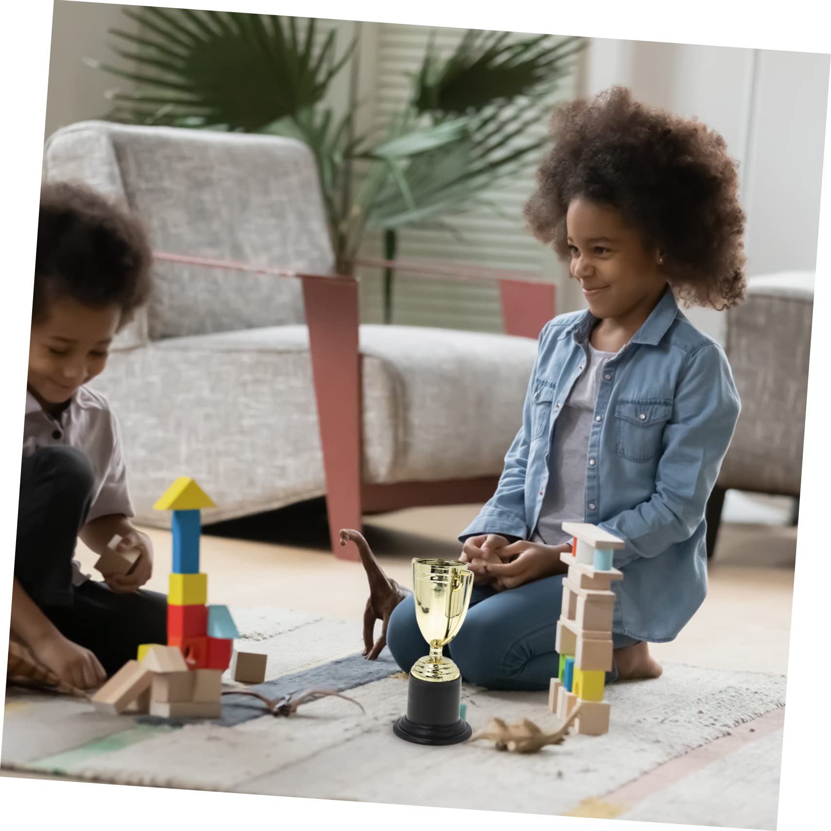 BESPORTBLE 60 Pcs Plastic Trophy Awards for Kids - Winner Trophies for Sports, Games & School Competitions - Perfect for Birthday Parties, Classroom Rewards & Sports Events