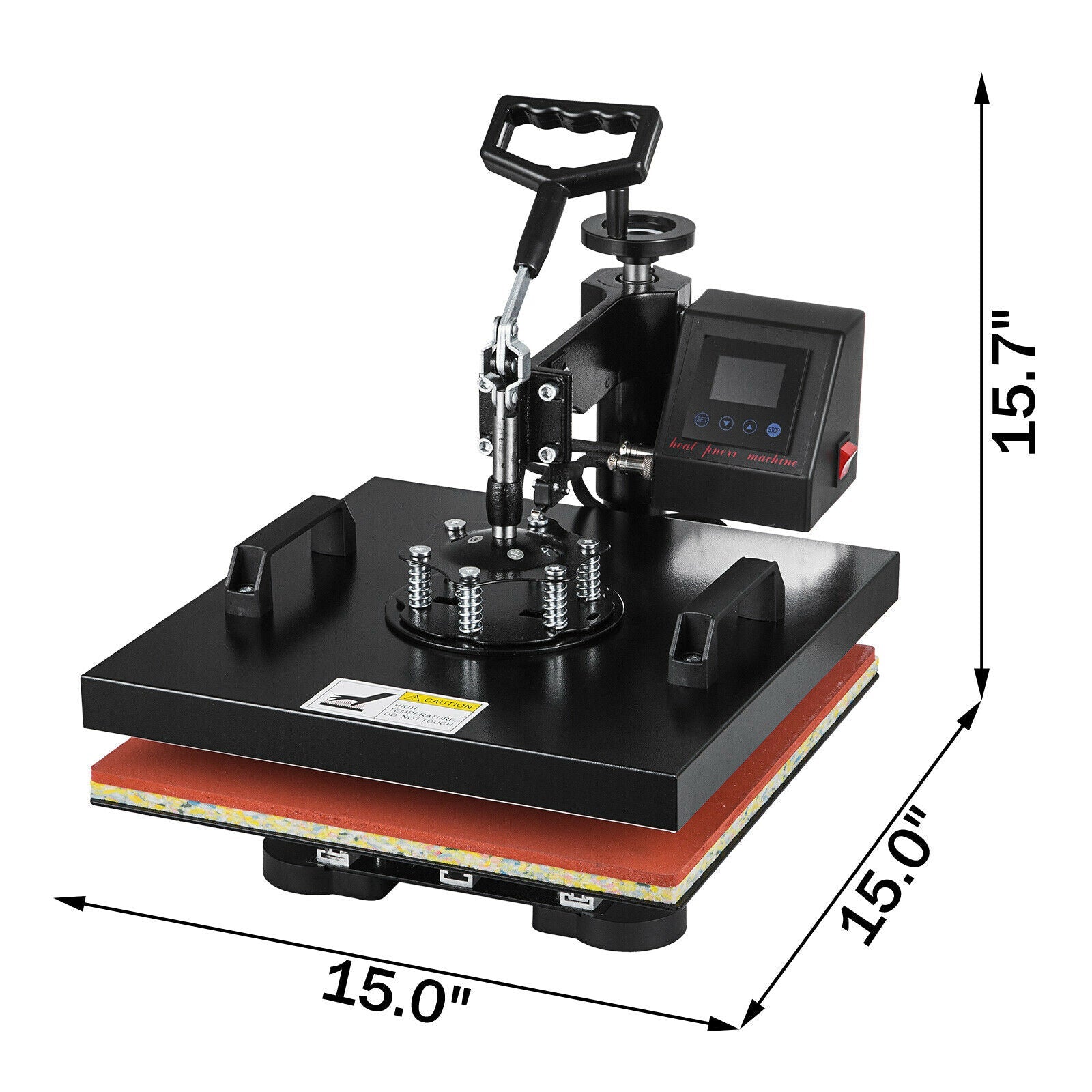 2-in-1 Combo 15x15 T-Shirt & Hat Heat Press Transfer Printing Machine with Swing Away Design - Perfect for DIY Custom Apparel, Sublimation, and Small Business T-Shirt Printing