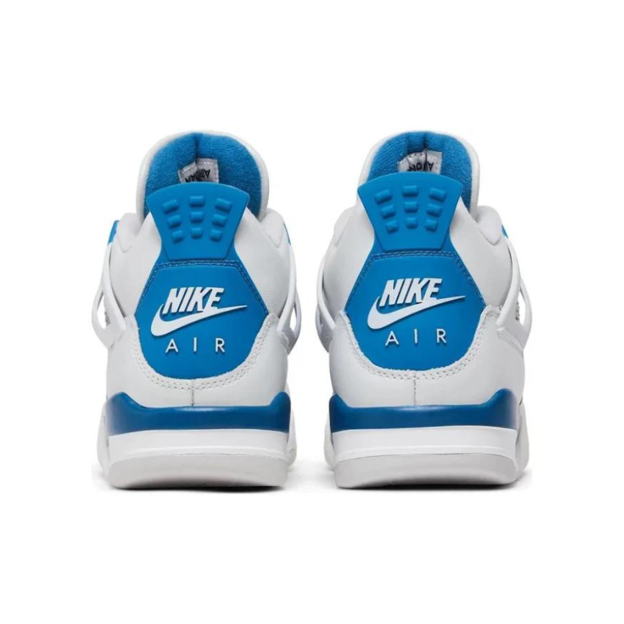 Air Jordan 4 GS Retro Military Blue Off White Neutral Grey Sneakers - Women's Basketball Shoes for Casual Wear & Street Fashion