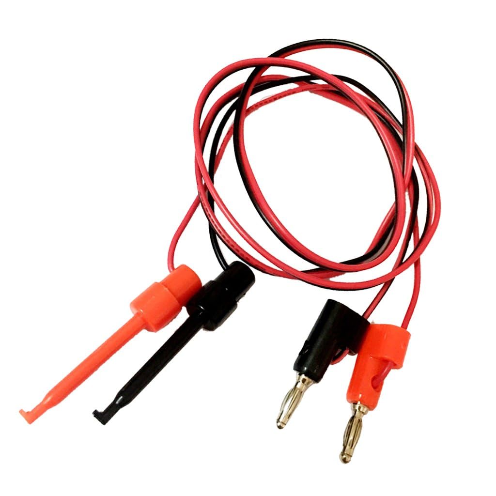 Pro3D Banana Plug to Test Hook Clip Adapter - 1 Pair for Multimeter & Electrical Testing - Perfect for DIY, Electronics Repair, and Lab Equipment Connections