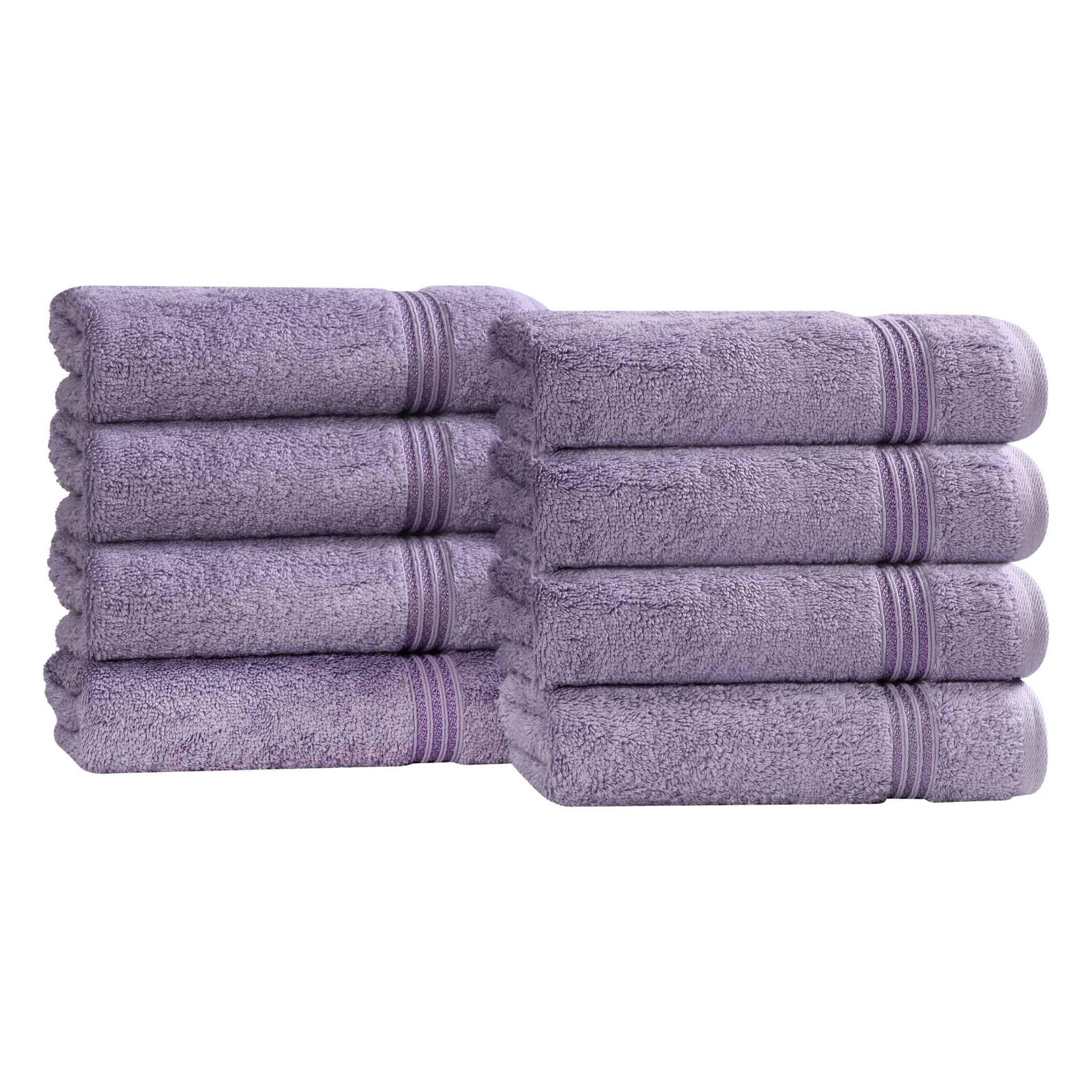 Premium 100% Egyptian Cotton Plush Hand Towels - Ultra Soft & Absorbent Bath Towel Set of 8 for Bathroom, Kitchen & Spa Luxury (24x16 Inches)