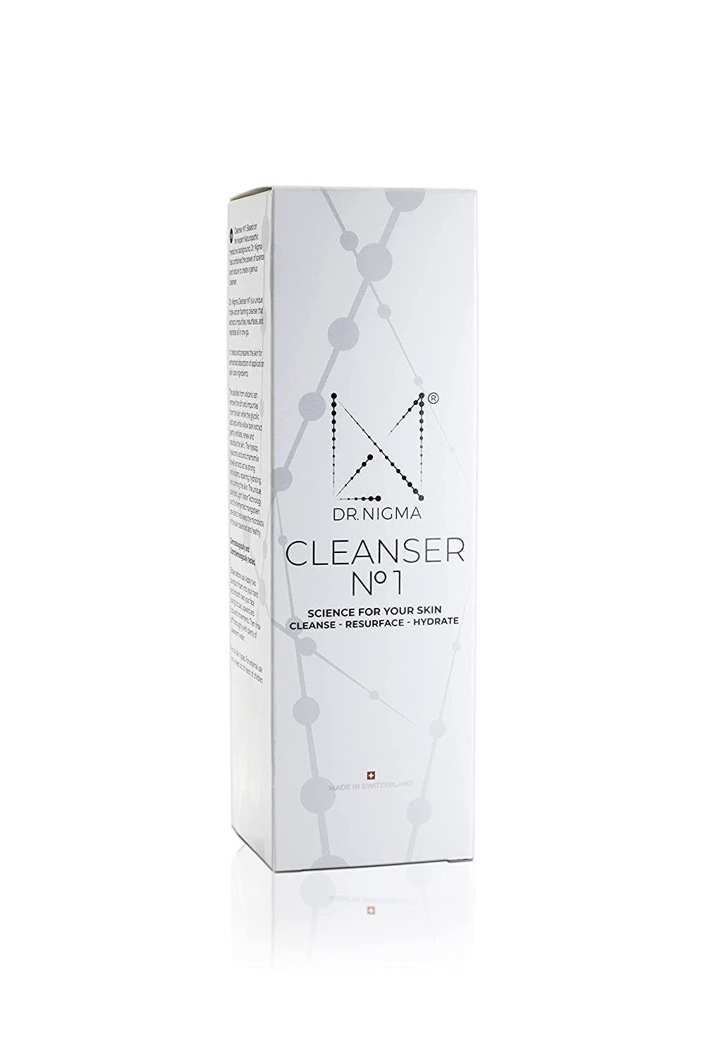 Dr. Nigma CLEANSER NO 1 with Zeolite, Glycolic Acid & Hyaluronic Acid - Gentle Exfoliating & Hydrating Facial Cleanser (120mL) for Sensitive Skin & Daily Skincare Routine