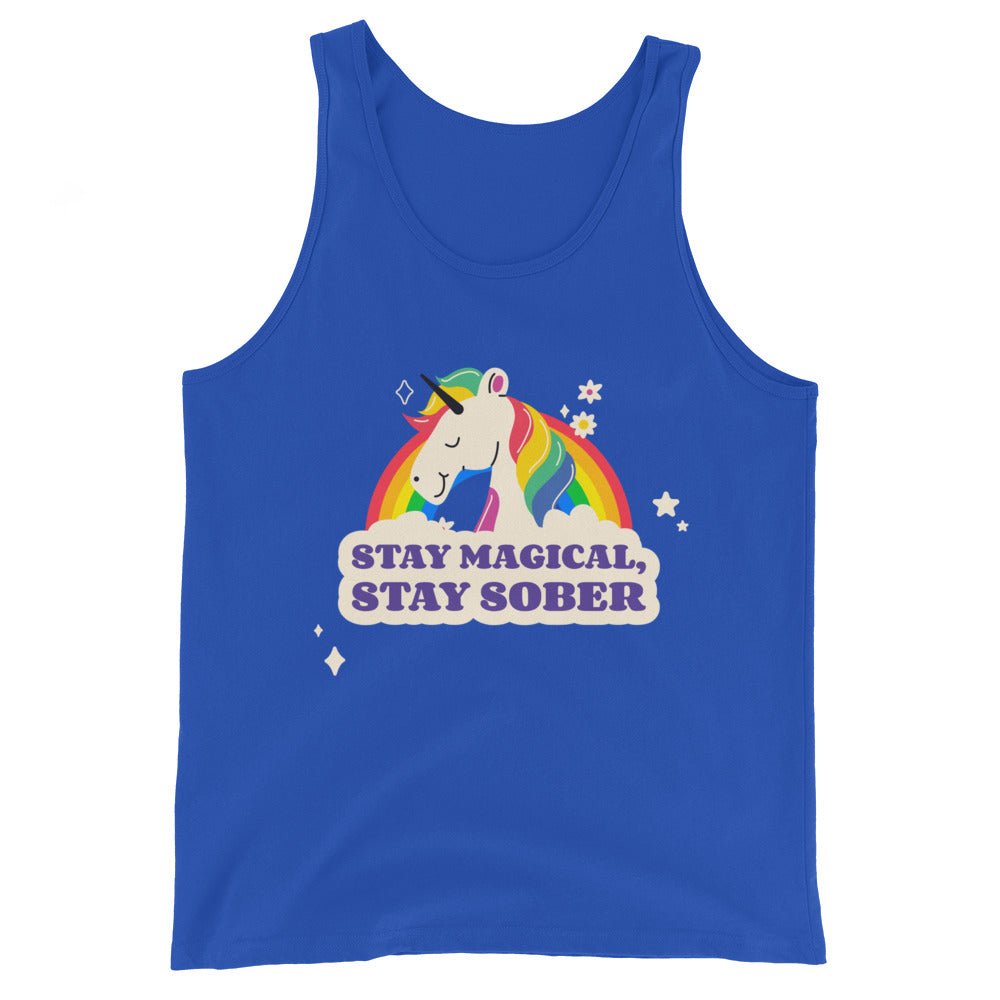 Stay Magical, Stay Sober Men's Muscle Tank Top - Gym Workout & Summer Casual Wear
