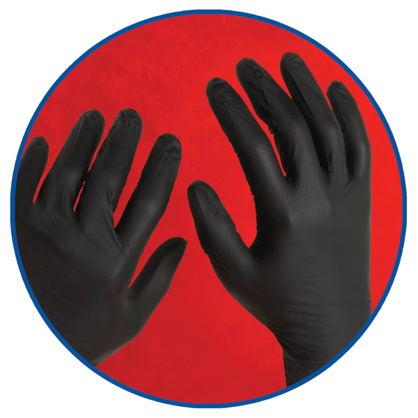 Adenna Night Angel Black Nitrile Exam Gloves - Disposable Medical Gloves for Healthcare, Tattoo, Food Handling & Cleaning - Latex-Free, Powder-Free, Textured Grip