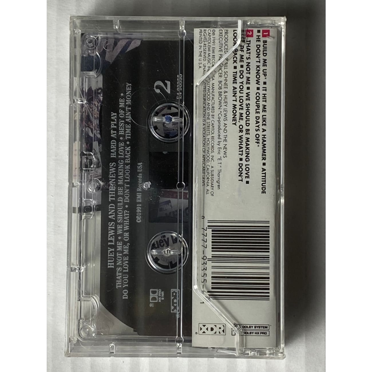 Huey Lewis & the News Hard at Play 1991 Sealed Promo Cassette Tape - Vintage Music Collectible for Audiophiles & 90s Nostalgia Fans