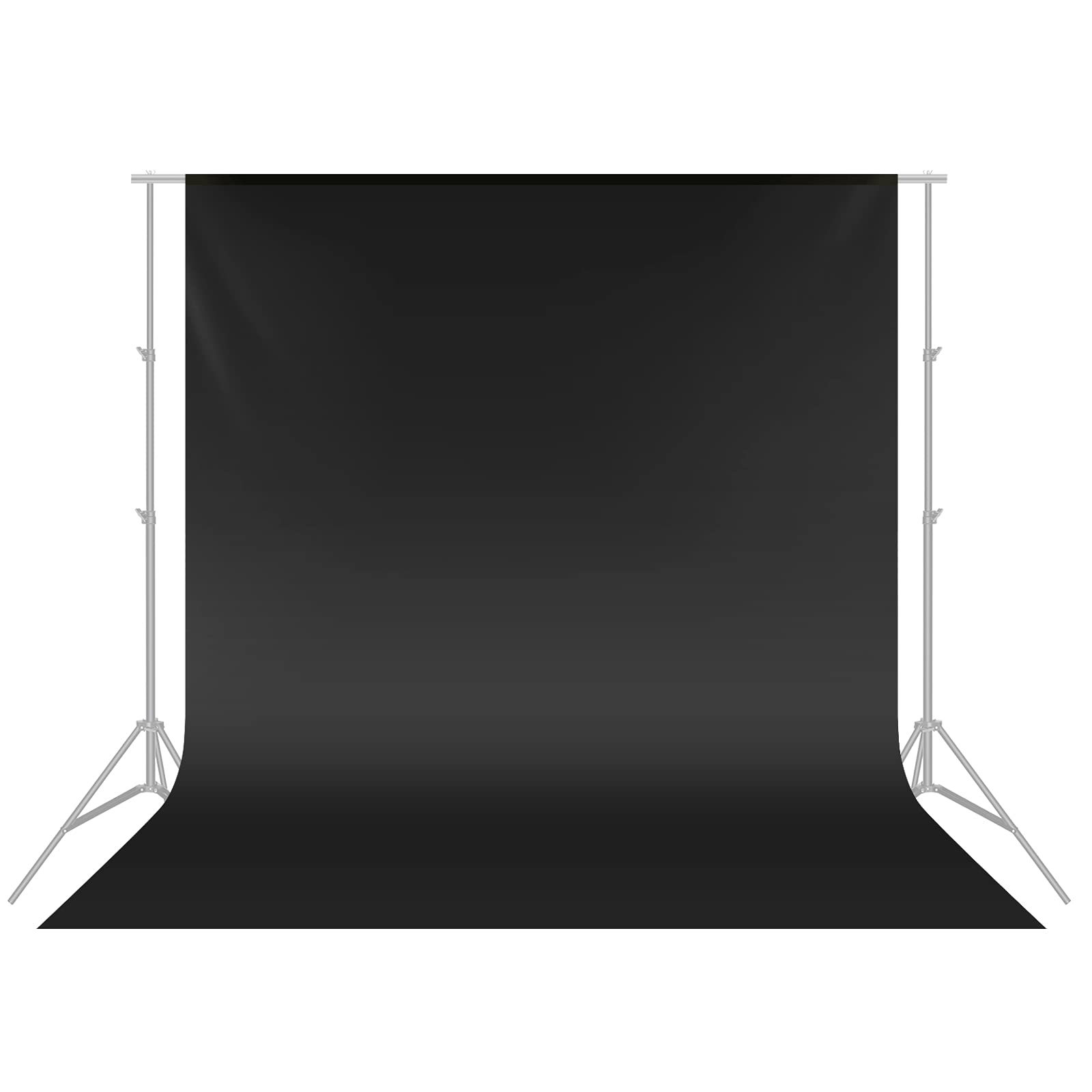 Neewer 10x12FT Black Muslin Photography Backdrop - 100% Pure Collapsible Studio Background for Photo, Video & TV (Background Only) - Perfect for Portraits, YouTube Videos & Product Shoots
