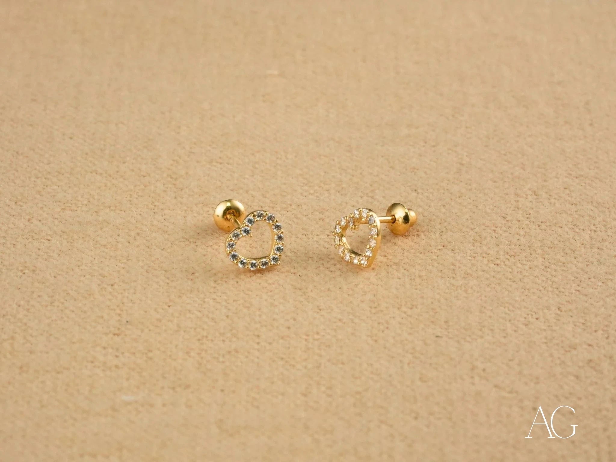 Radiant Love - 14K Gold & Cubic Zirconia Heart Drop Earrings for Women | Elegant Valentine's Day Gift, Anniversary Present & Romantic Date Night Jewelry