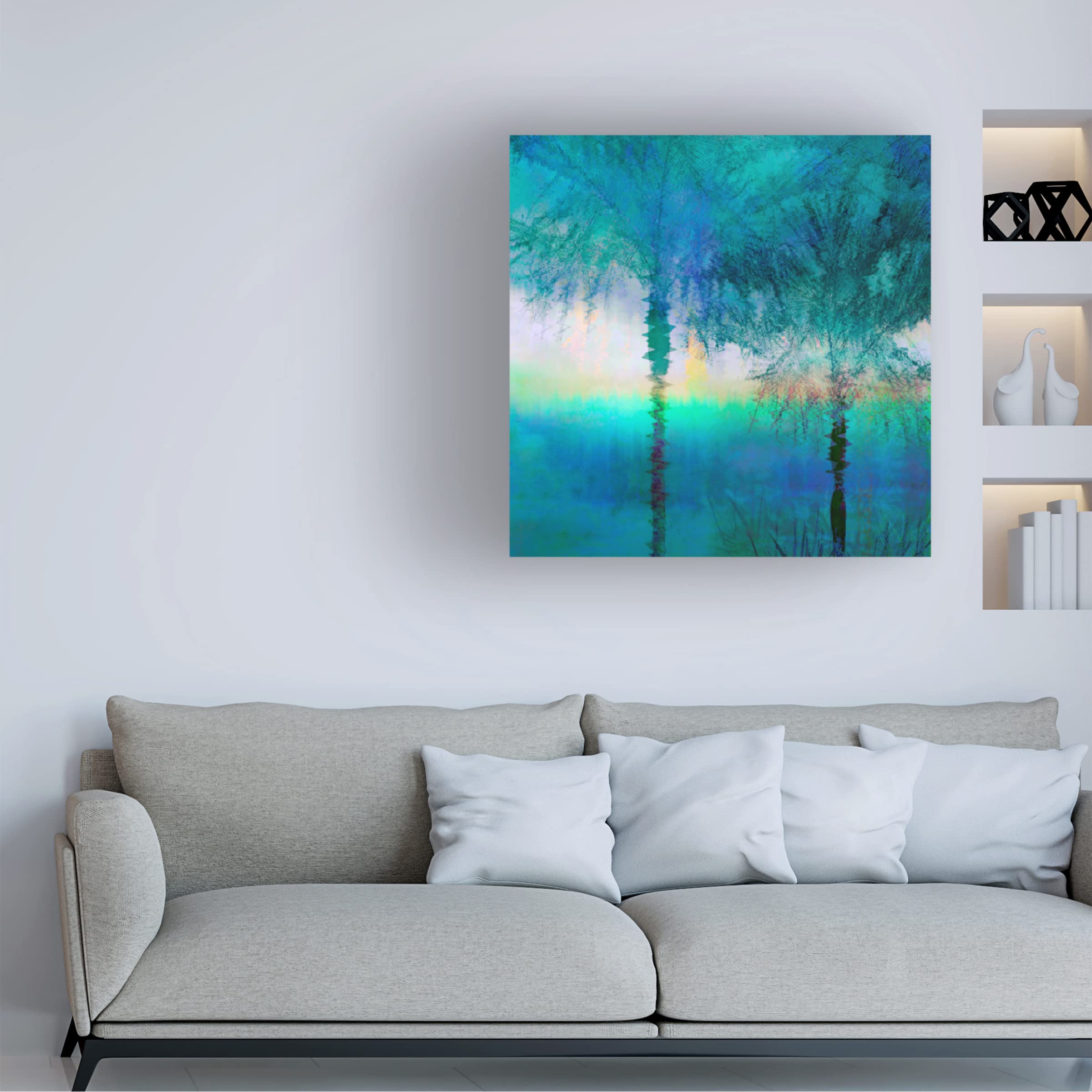 Trademark Fine Art 'Palmae Square IV' Canvas Wall Art by Melinda Bradshaw - Tropical Botanical Painting for Living Room, Bedroom & Office Decor