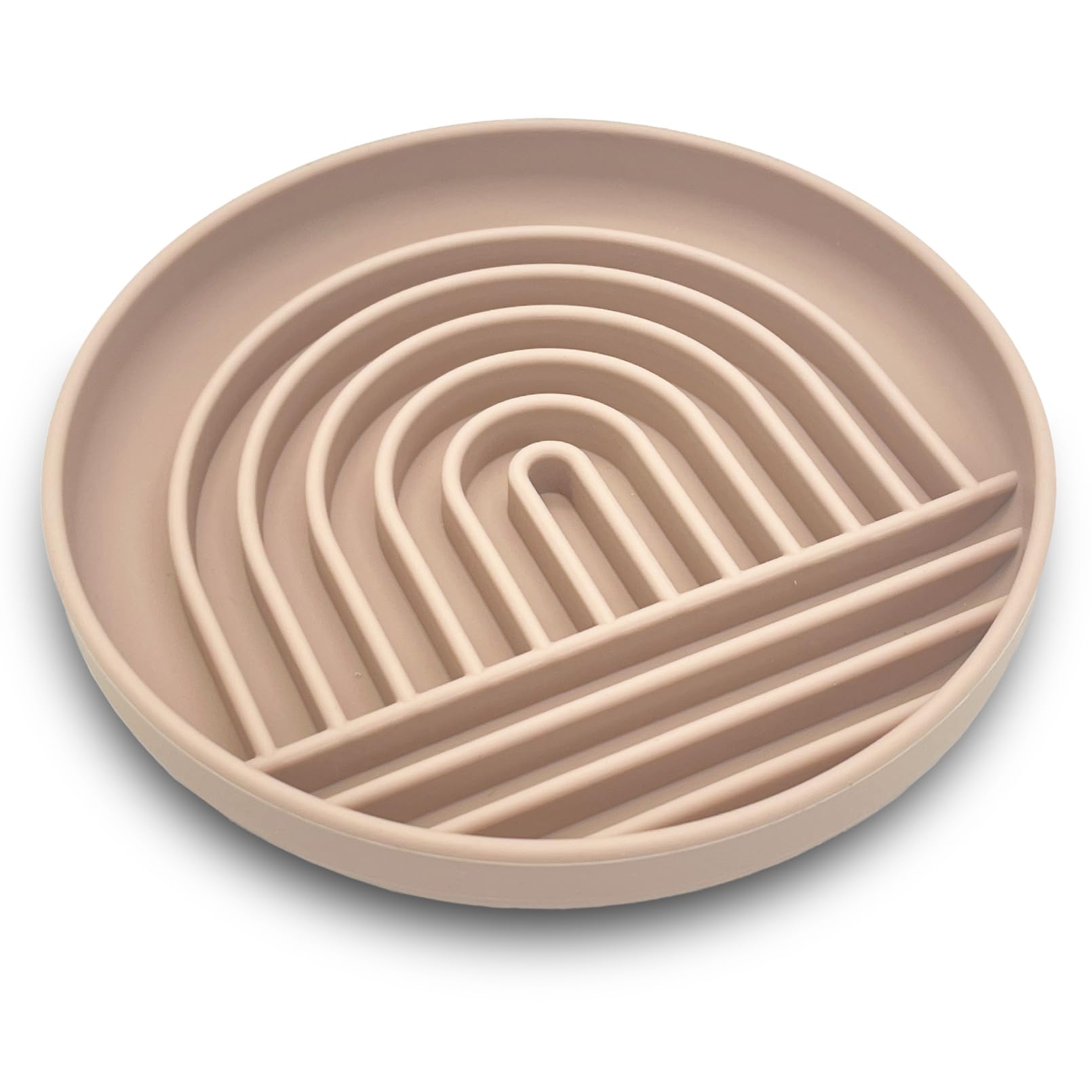Slow Feeder Dog Bowl - Non-Slip Silicone Puzzle Food Dish with Suction Cup for Medium to Large Dogs & Cats | Pink | Reduce Fast Eating & Improve Digestion | Perfect for Mealtime Training & Portion Control