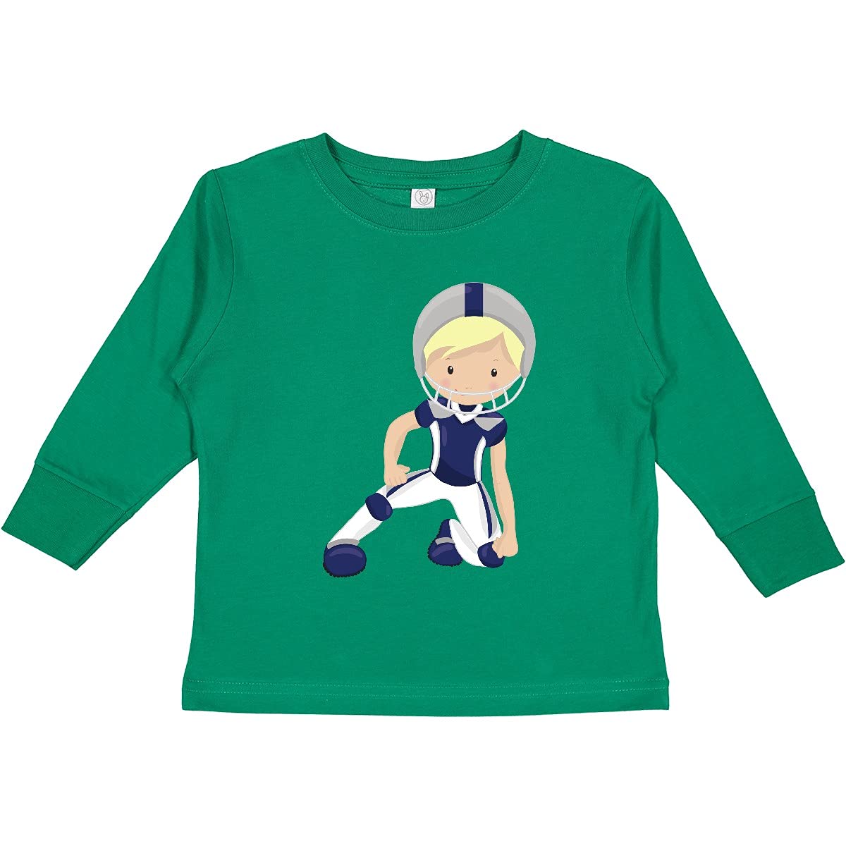 Inktastic American Football & Rugby Long Sleeve T-Shirt for Boys - Cute Blond Toddler Athletic Shirt | Perfect for Game Day, Sports Events & Casual Wear