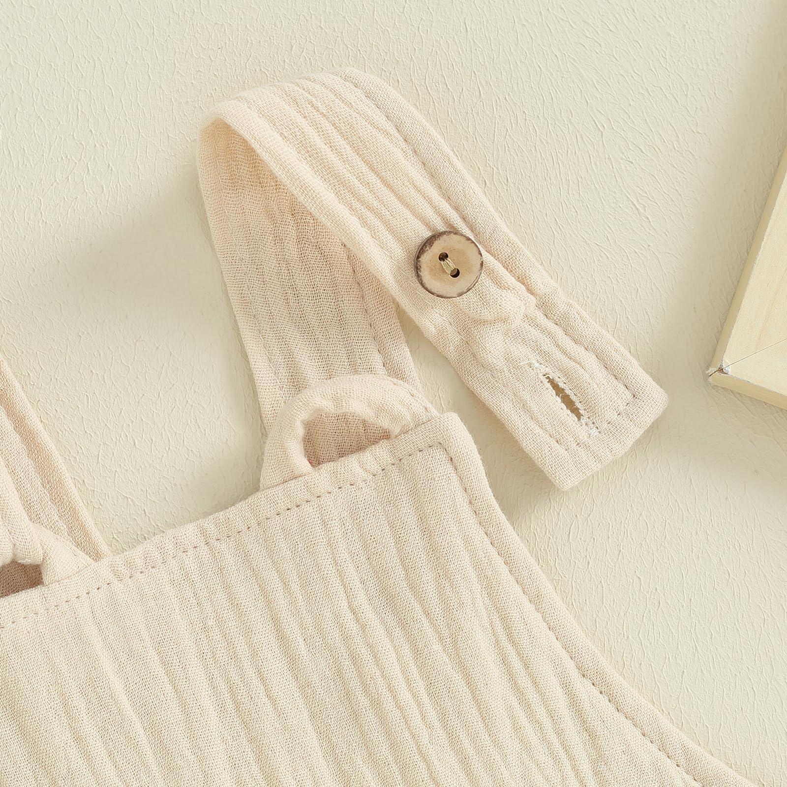 Baby Boys Girls Cotton Linen Sleeveless Romper Jumpsuit - Breathable Summer Overalls with Adjustable Suspenders for Newborns & Infants | Perfect for Playtime, Beach Outings & Photo Shoots