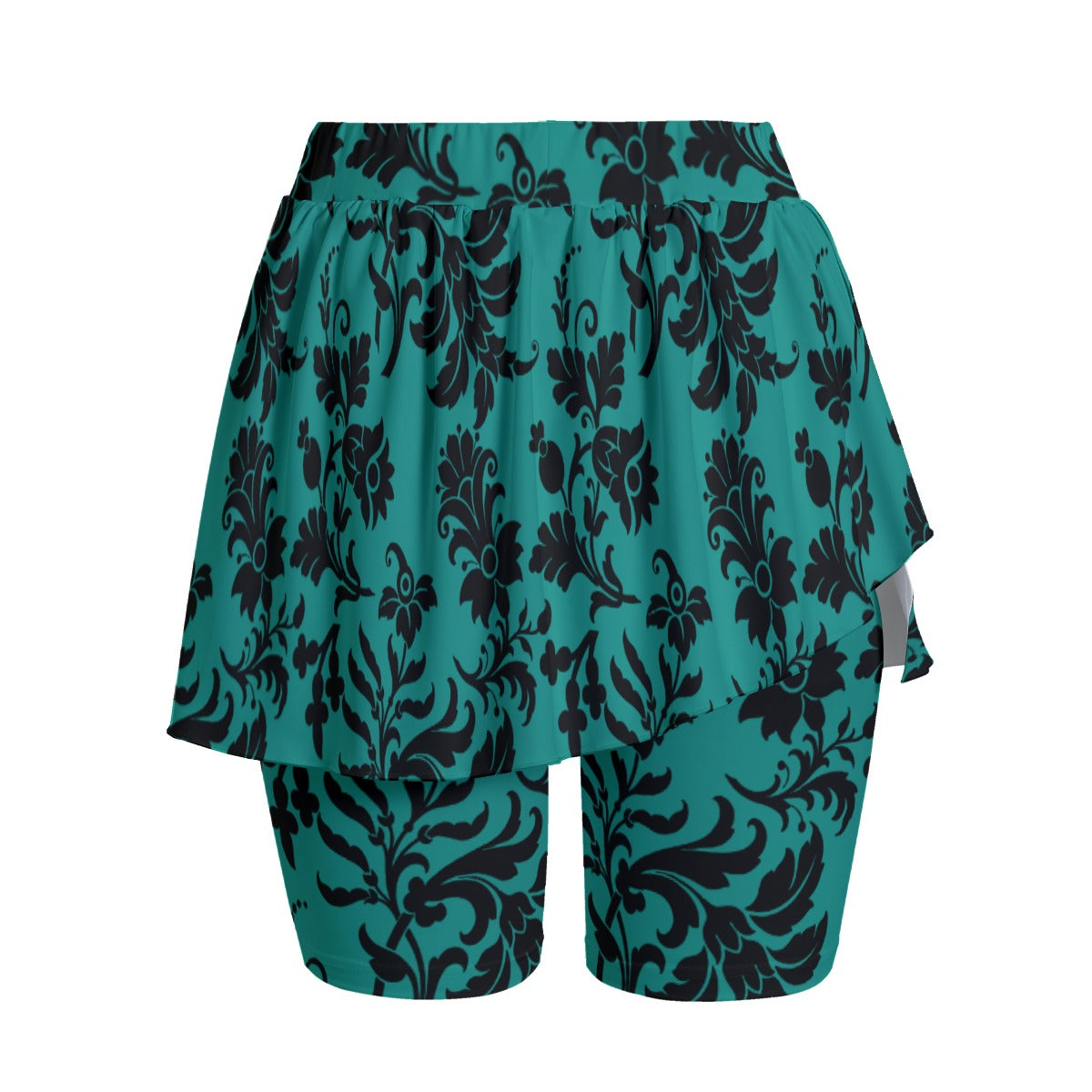 Gothic Floral Print Women's Athletic Skorts - High Waist Running Tennis Golf Skirt Shorts for Workout & Casual Wear