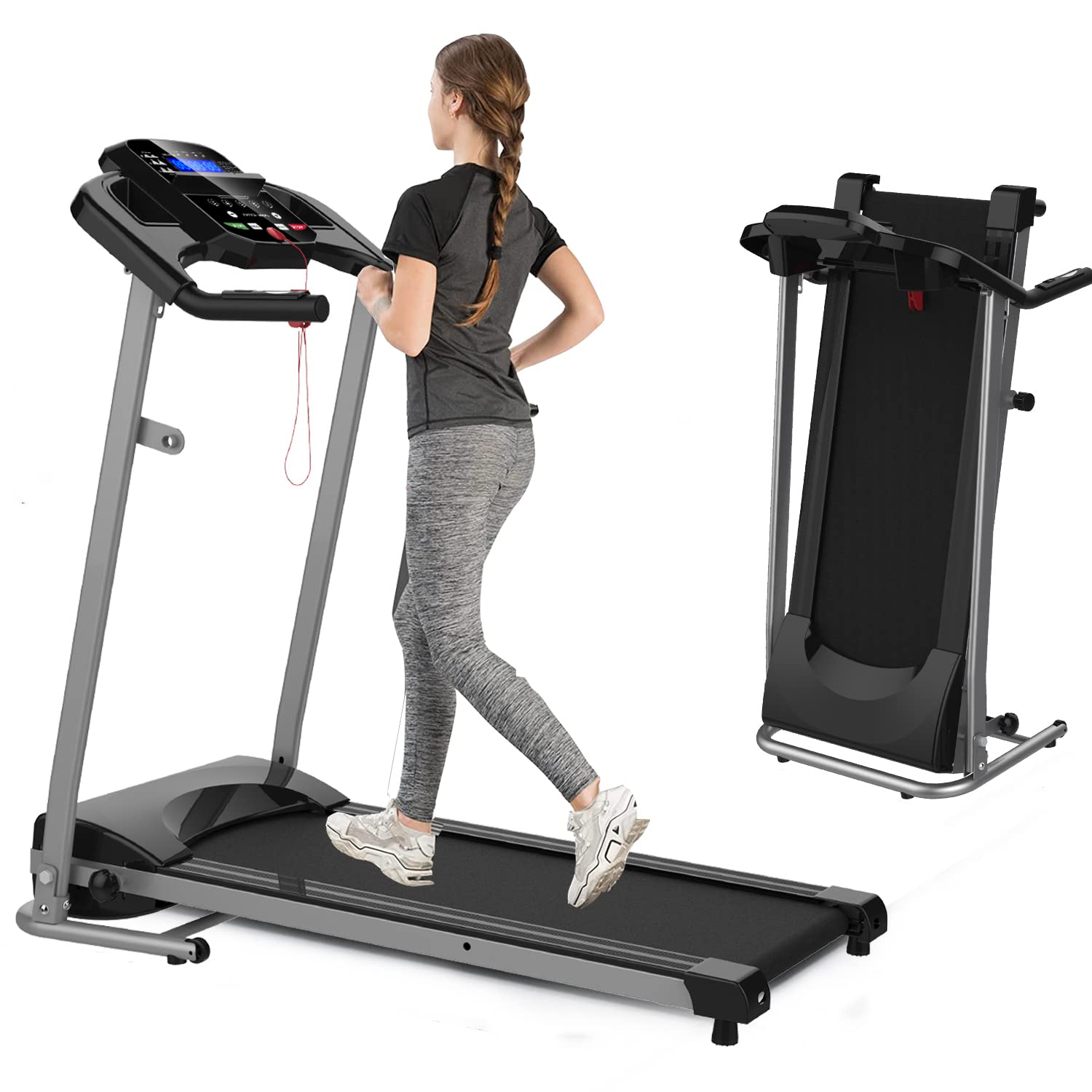 Foldable Treadmill with Incline for Home Use - Electric Walking Machine with 15 Preset/Adjustable Programs & 250 LB Capacity - Perfect for Small Spaces, Cardio Workouts & Home Gym Fitness