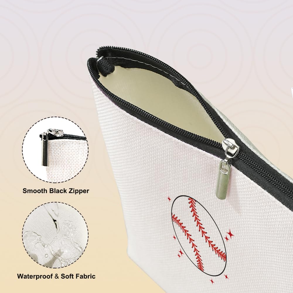Funny Baseball Makeup Bag for Women - Cute Cosmetic Bag with Baseball Design - Perfect Gift for Mom, Sister, Aunt, Daughter & Baseball Lovers - Great for Mother's Day, Birthday, Christmas & Game Day - Ideal for Sports Events, Travel & Daily Use