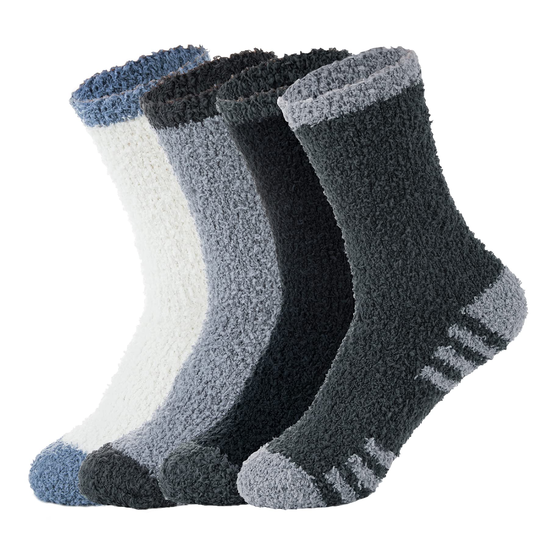 Zando Men's Fuzzy Slippers - Cozy Fluffy Winter Socks for Home, Soft Cabin Stockings & Comfy Sleep Boot Socks - Perfect for Indoor Lounging, Cold Weather & Relaxation