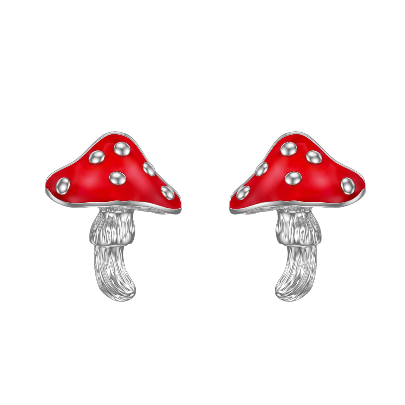 Sterling Silver Mushroom Earrings S925 - Cute Jewelry Gifts for Women, Girls & Teens - Perfect for Nature Lovers, Boho Style & Everyday Wear