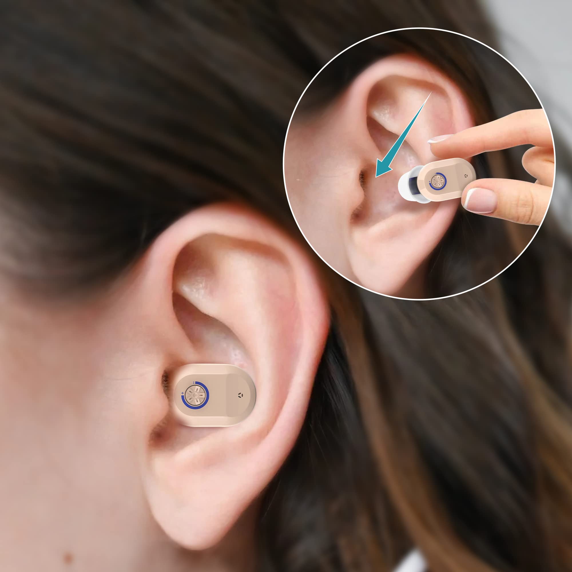 Rechargeable Hearing Amplifier for Seniors - Voice Enhancer & Personal Sound Amplifier with Dual Microphone for Clear Sound Location - Ideal for TV Watching, Conversations & Outdoor Activities (2 Pack)
