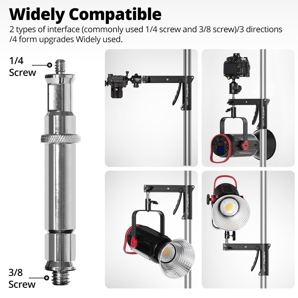 AMBITFUL 7.8Ft Wheeled Mobile Light Stand for Studio Photography - 94 Inch Adjustable Grip Stand Compatible with Strobe & LED Lights - Perfect for YouTube, TikTok & Portrait Shooting