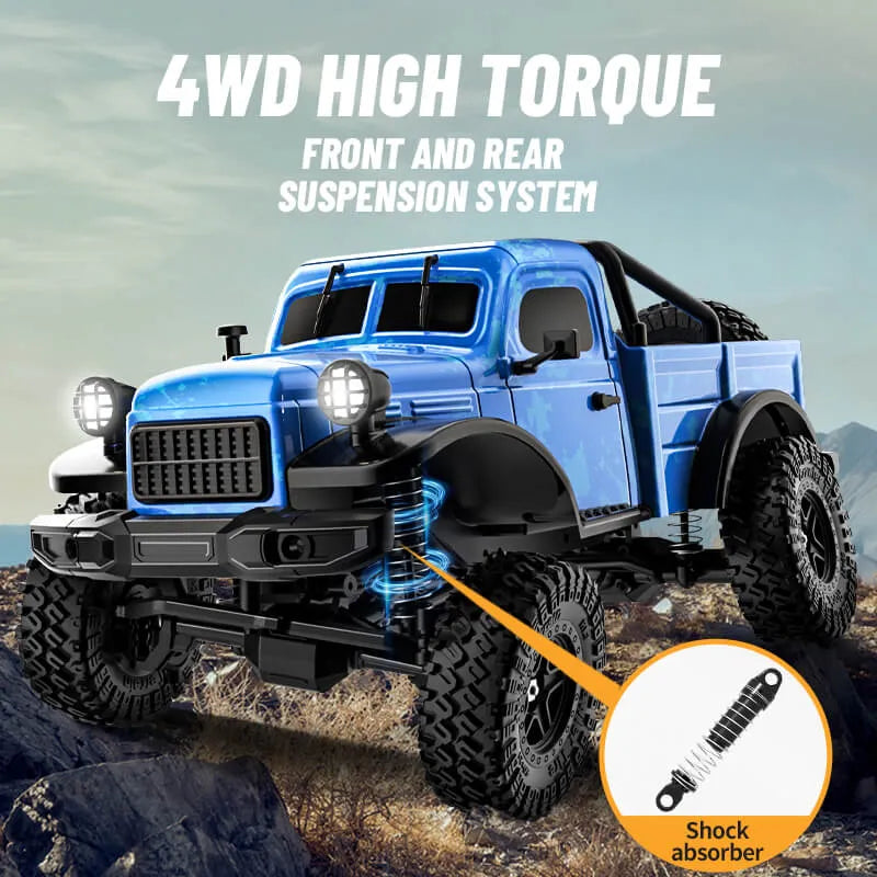 JJRC C8813 4WD 2.4GHz Remote Control Rock Crawler Truck - Off-Road RC Car with Climbing Ability for Kids & Adults | Perfect for Backyard Adventures, Trail Crawling & Off-Road Racing